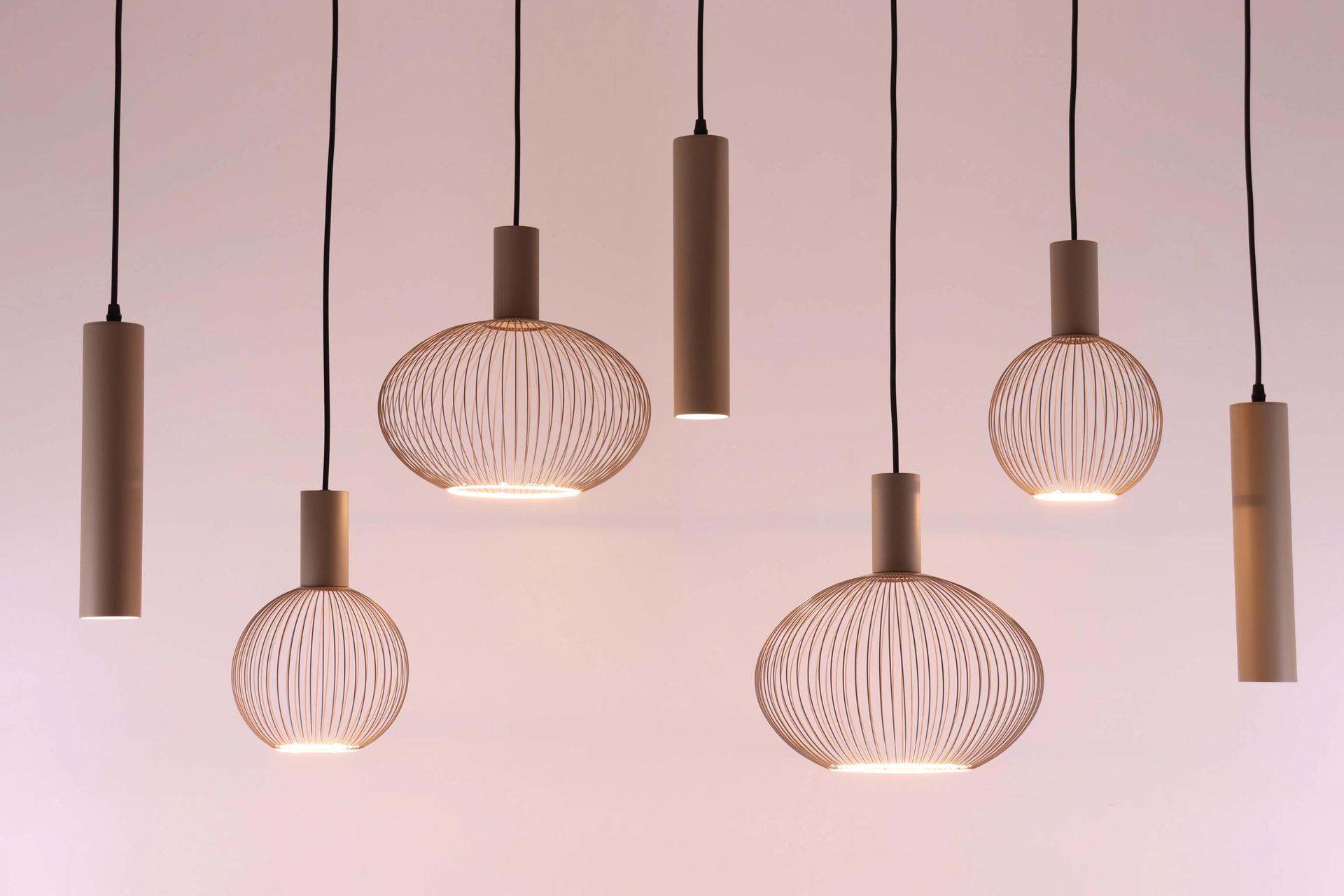 Hanglamp zand 7-lichts - segula floating filo met kokers - Lengte 130cm 50269