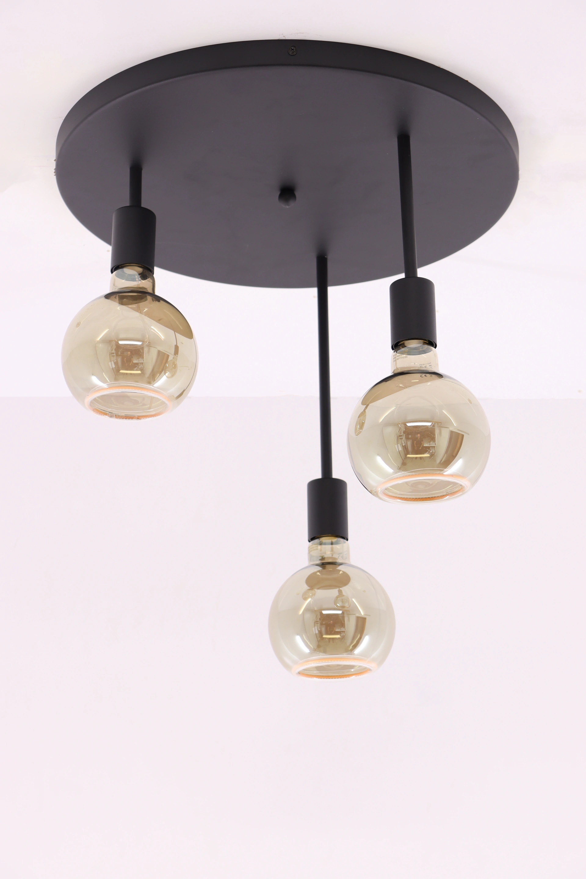 Plafondlamp 3 lichts - Exclusief segula lichtbronnen -  Zwart 61148