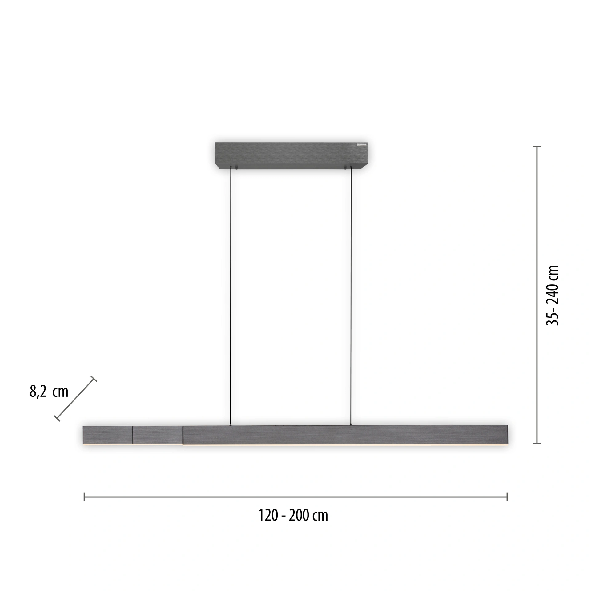 Hanglamp Pure Moto easy Lift en e-Slide L 80-200 cm Grijs 45733