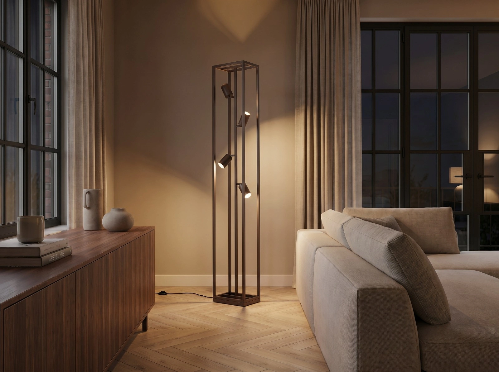 Vloerlamp cacao | rechthoek frame 160cm 61240