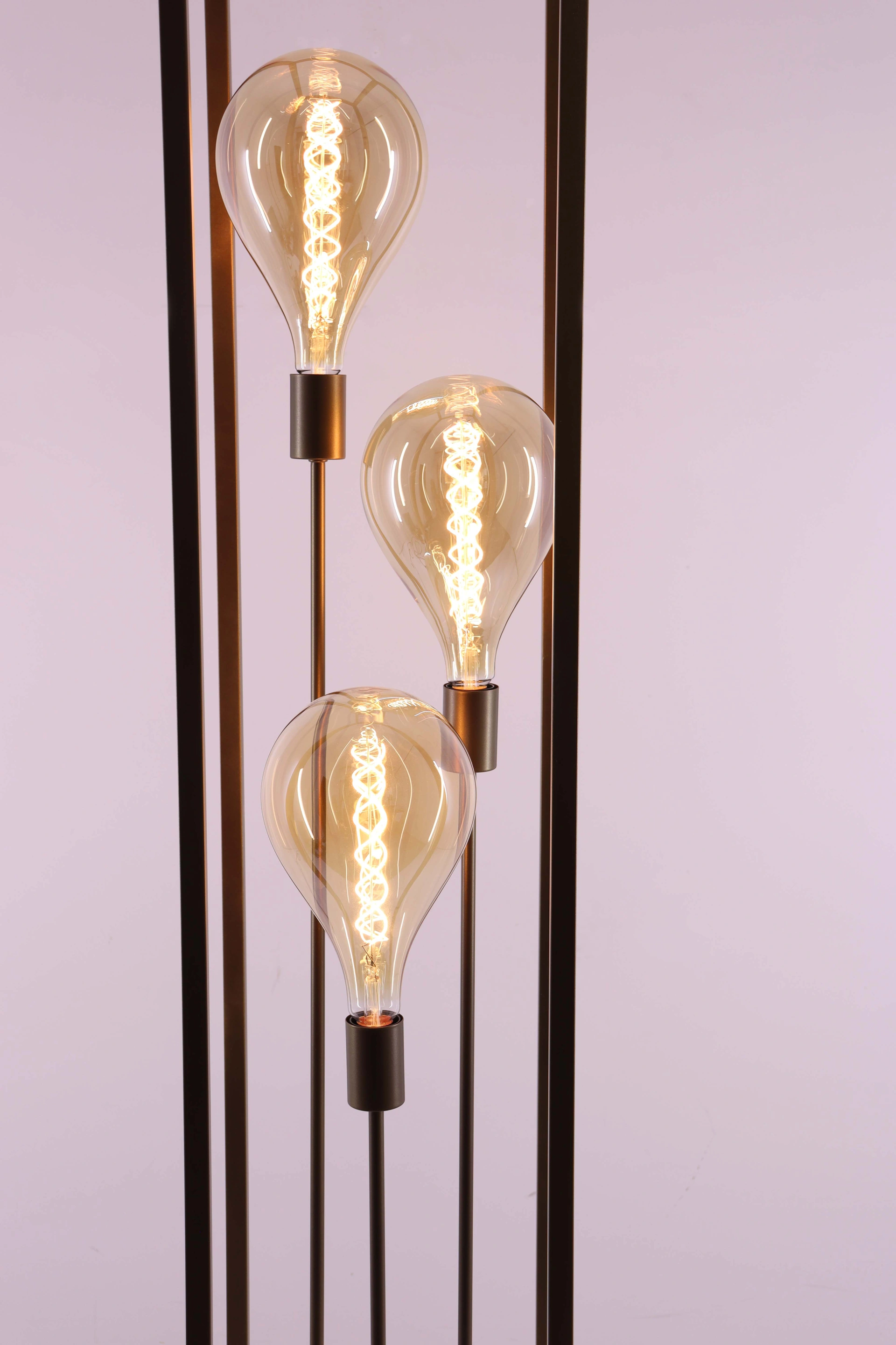 Vloerlamp kooi - brons 3 lichts - Hoogte 160cm 46583