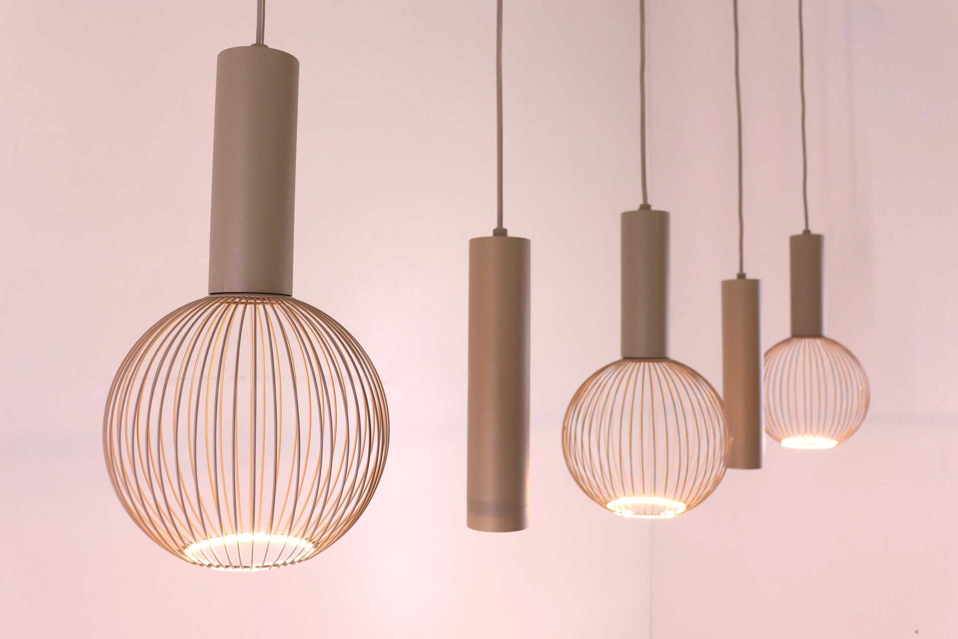 Hanglamp 5-lichts zandkleur – incl. Segula Filo Ø18 cm – 118 cm 50305
