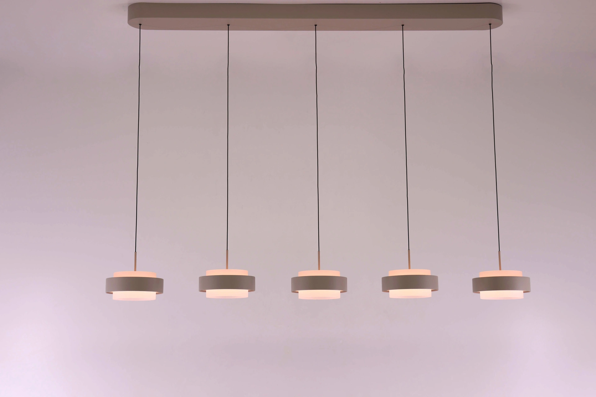 hanglamp 5lichts creme - lengte 140cm - Comfortlift functie 46229