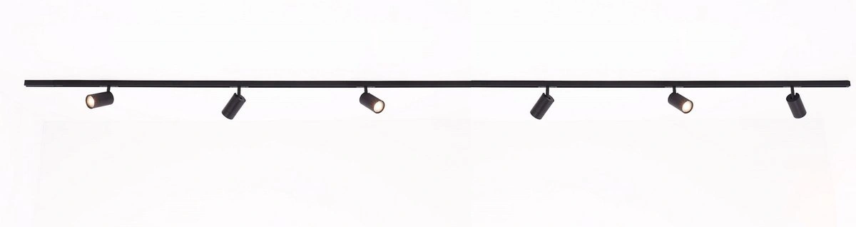FLAT Designline railverlichting 4 meter met 6 spots zwart, GU10, SMART geschikt, compleet railsysteem 50181
