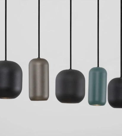 Hanglamp 5-lichts GU10 met organische metalen kappen SW10532