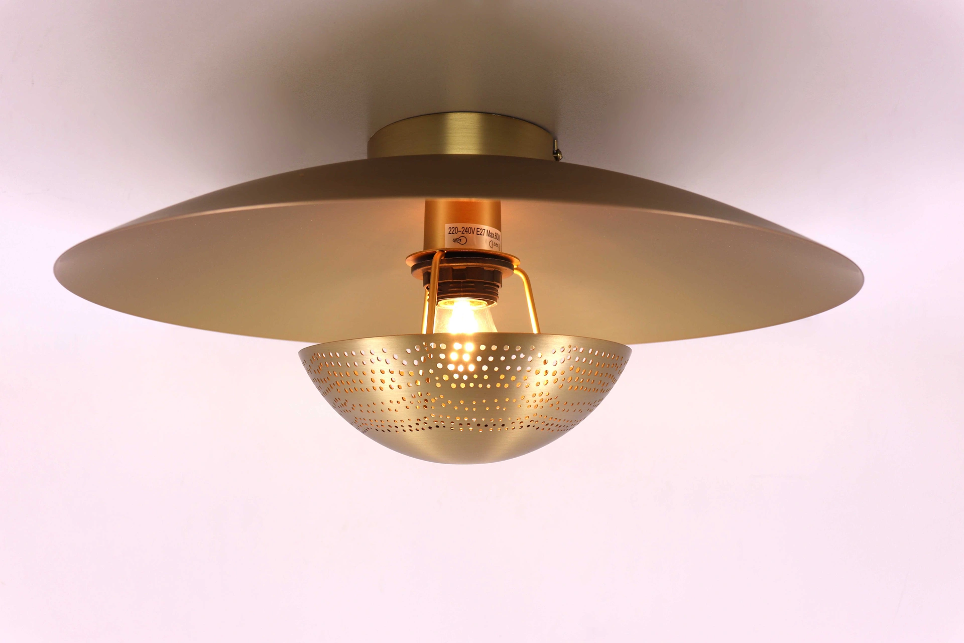 Plafondlamp - bronskleurig rond - Diameter 42cm 46329