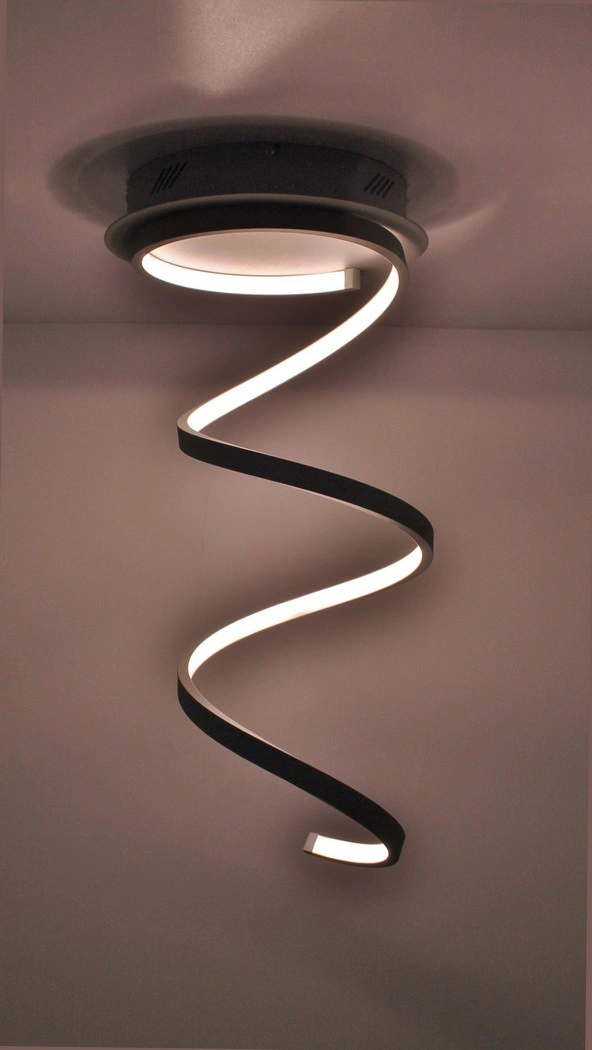 Spiraal plafondlamp LED 71 cm, design plafondlamp grijs wit 38566