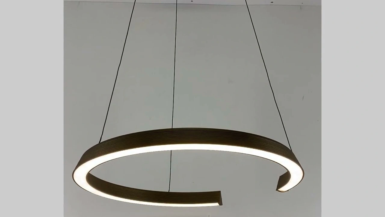 Hanglamp rond dimtowarm - brons/goud comfort lift - diameter 65cm 46461
