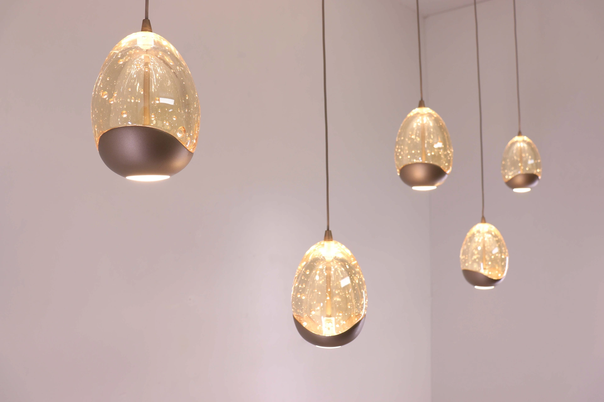 Hanglamp 5 lichts champagne Egg 46593