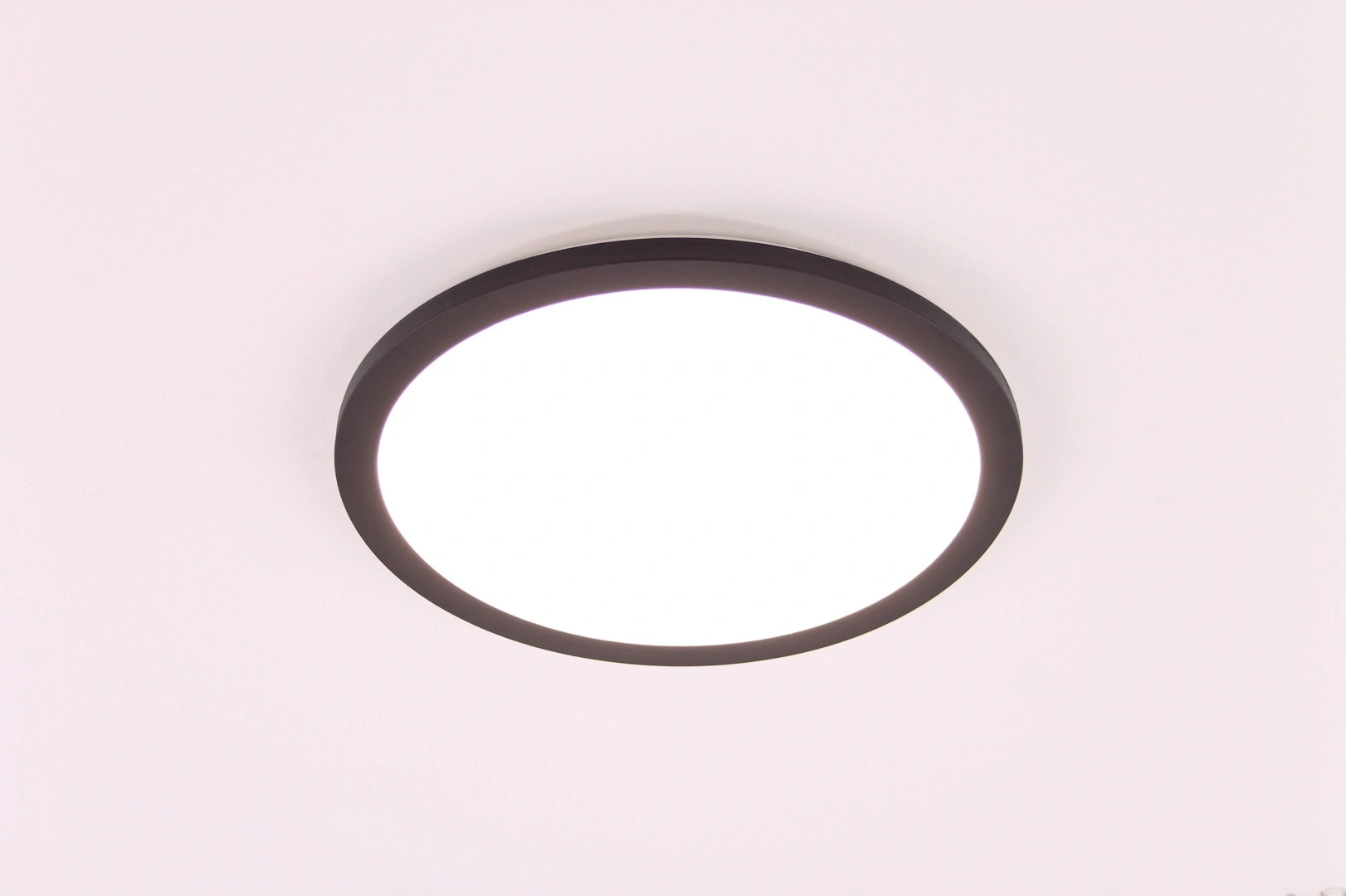 Plafondlamp LED rond zwart 40cm IP44 45646