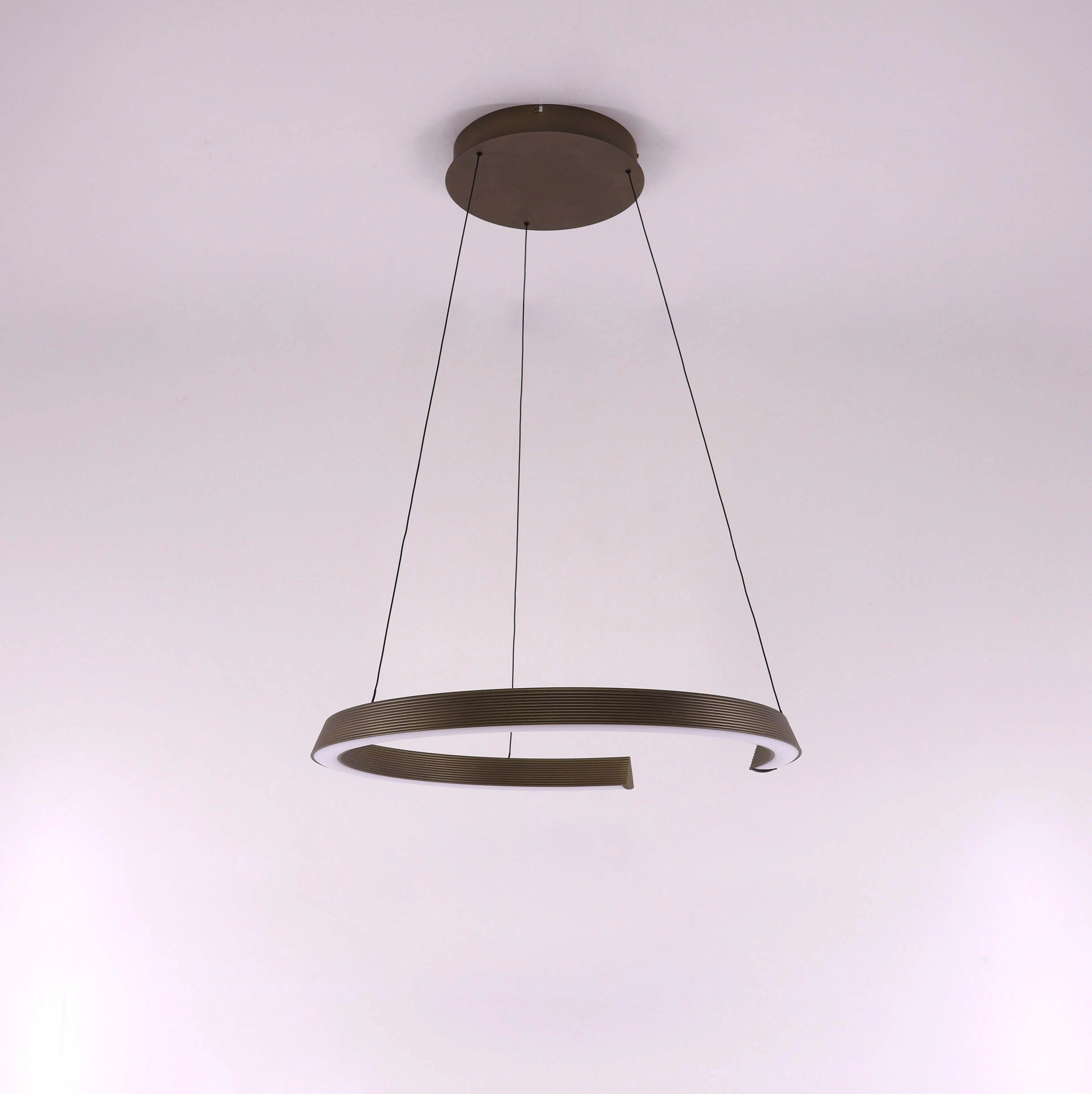 Hanglamp rond dimtowarm - brons/goud comfort lift - diameter 65cm 46461