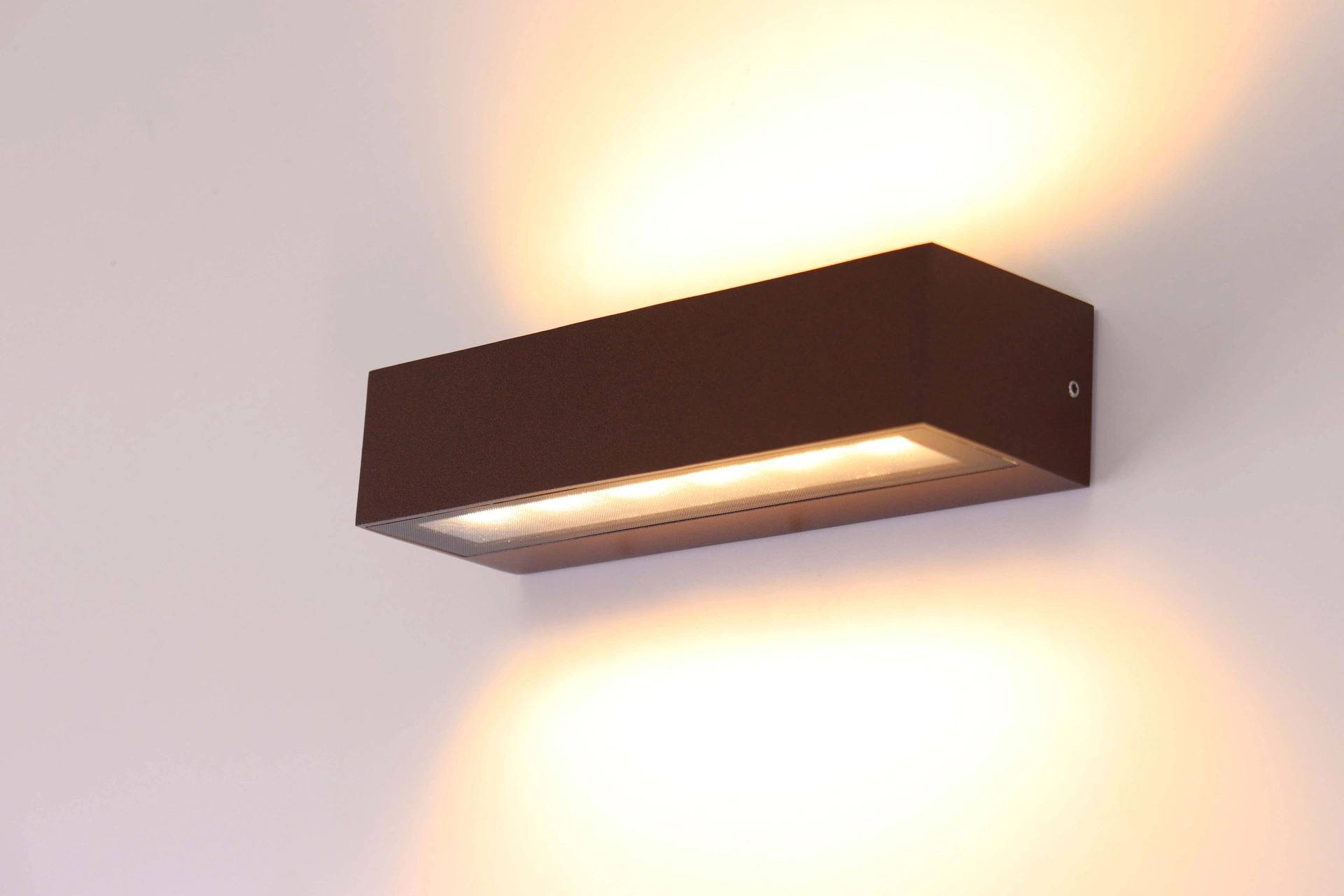 Wandlamp strak dip-switch - roest bruin - 22cm IP65   46677