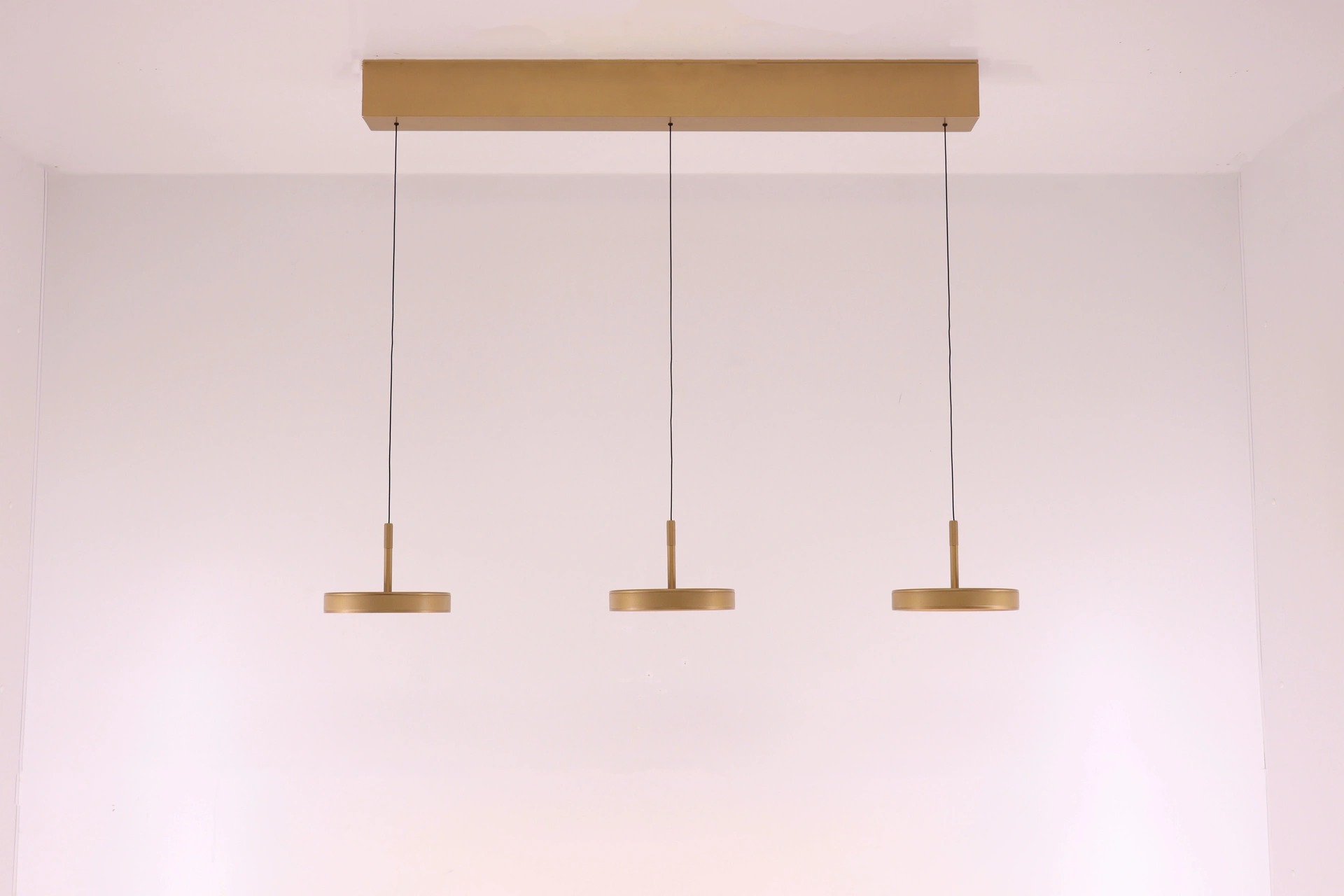 Hanglamp warm goud - 3 lichts - up down functie 53009