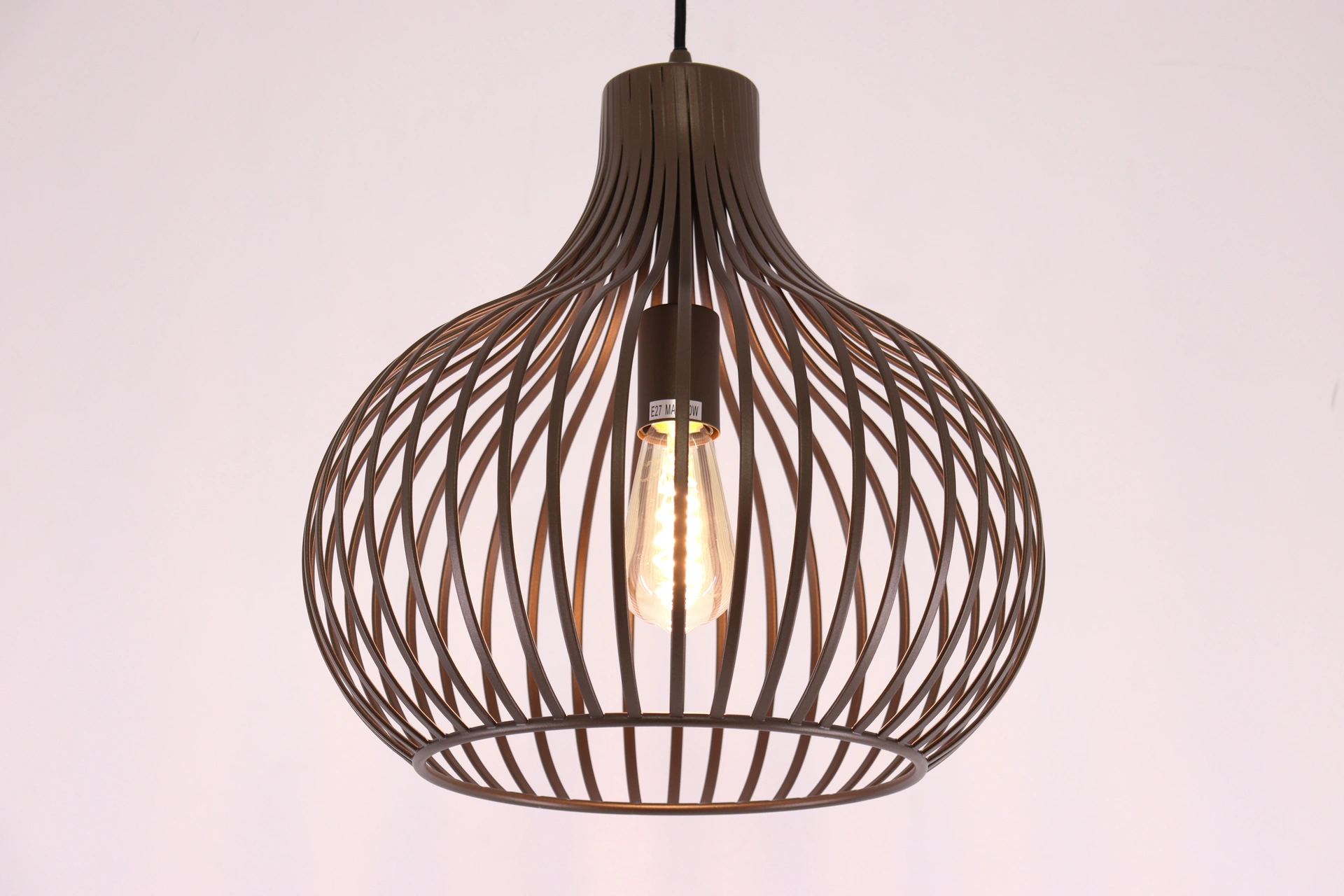 Hanglamp 1-lichts met open metalen design – brons/bruin Ø38 cm 46465