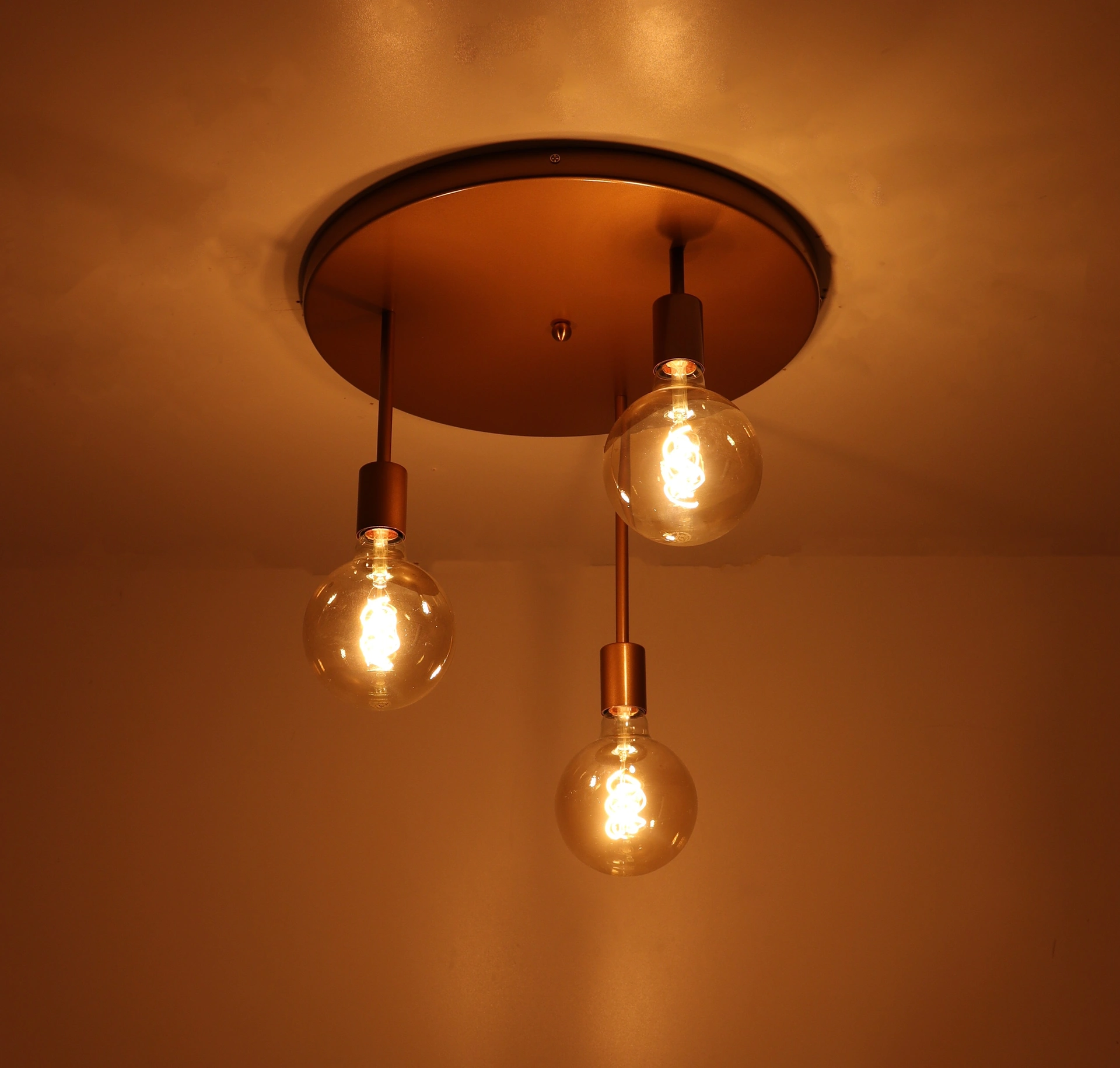 Plafondlamp 3 lichts - Exclusief segula lichtbronnen -  Goud 61149
