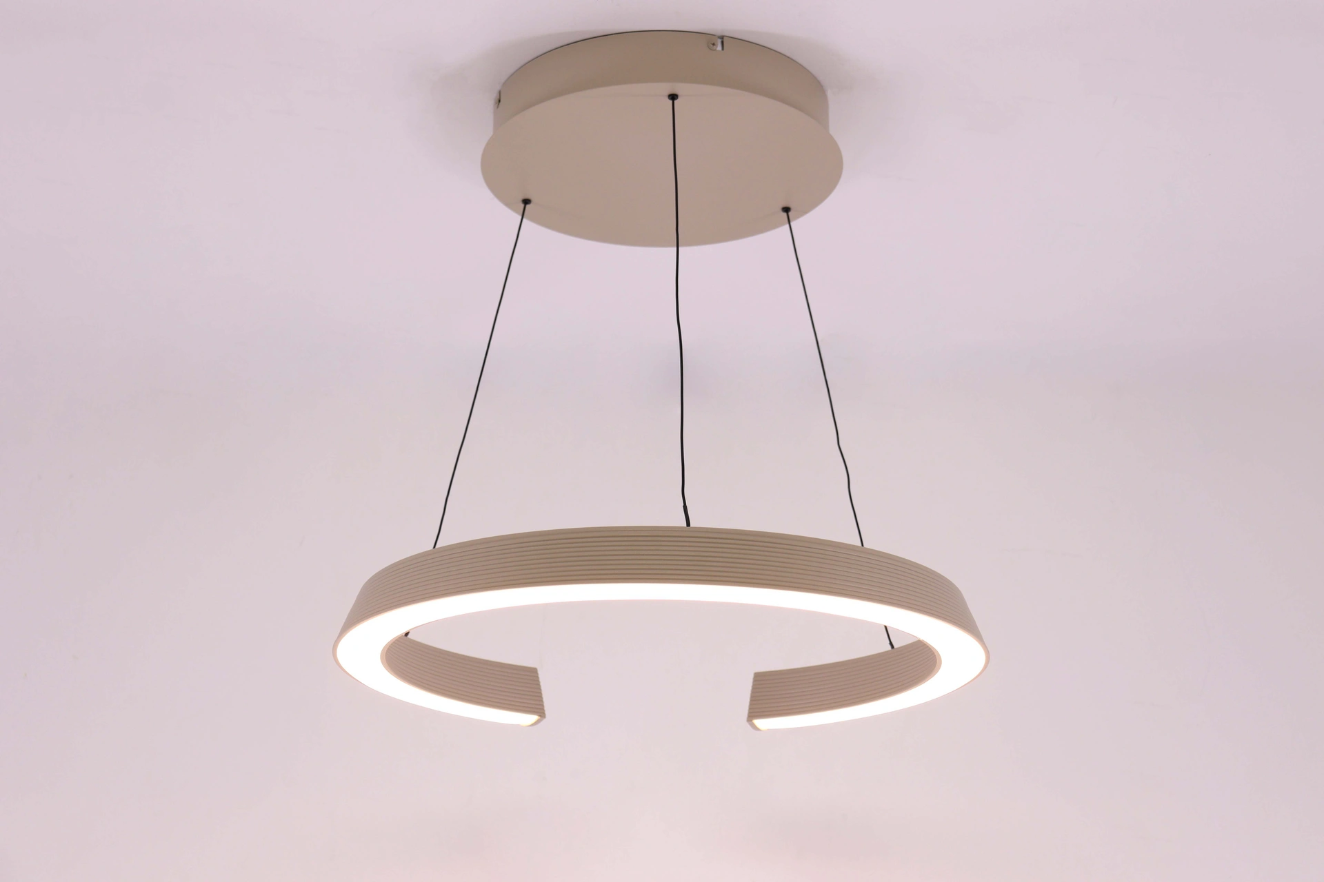 Hanglamp rond dimtowarm - Zand/beige easy lift -  Diameter 50cm 46463