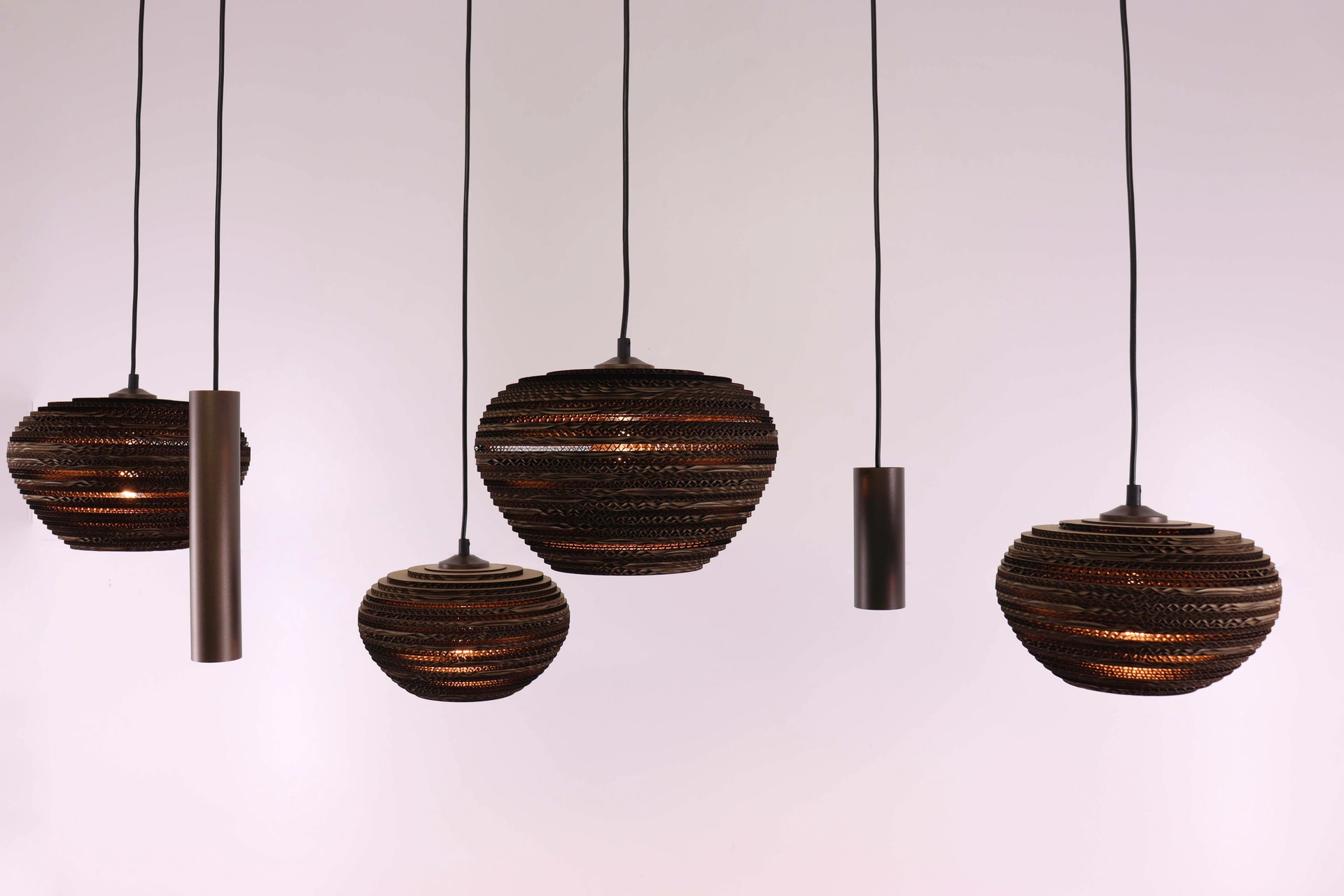 Hanglamp deens ovaal - Cacao - 6 lichts 140cm karton 50287