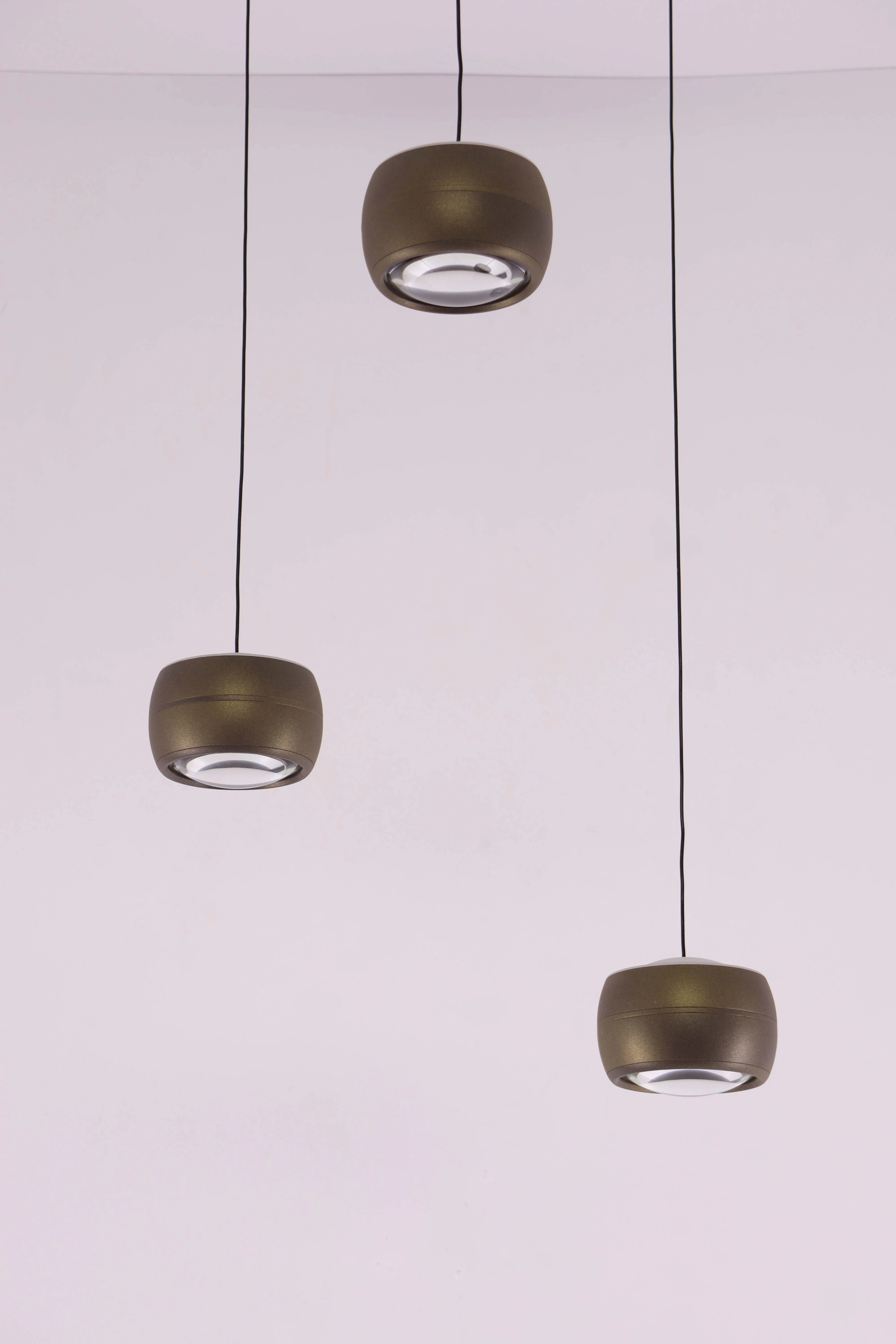 Hanglamp 3 lichts dia 35cm - brons goud - dim to warm   46568