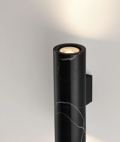 Wandlamp up/down verlichting GU10 Marble Sandy Black 25 cm SW10527