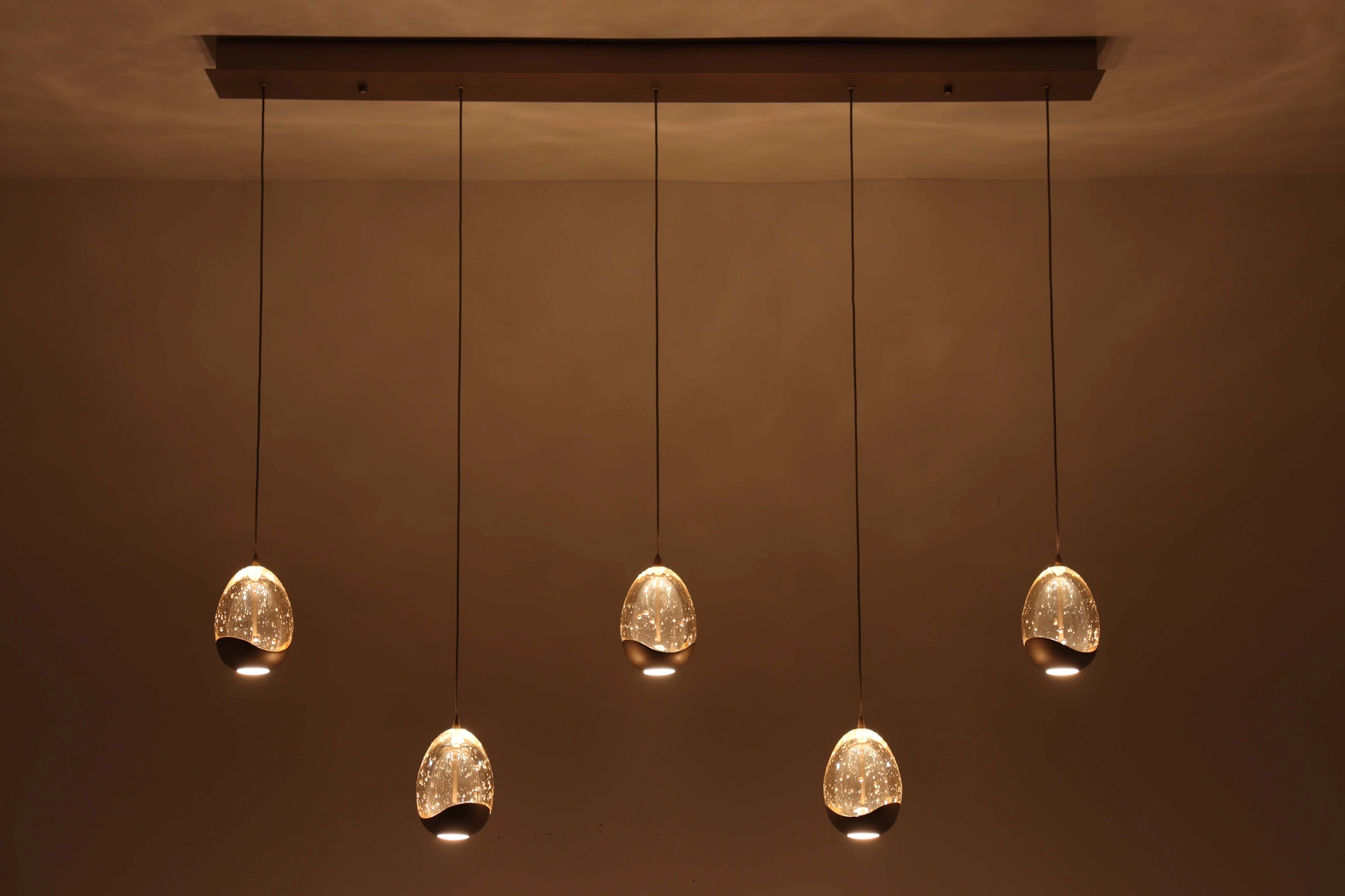 Hanglamp 5 lichts champagne Egg 46593
