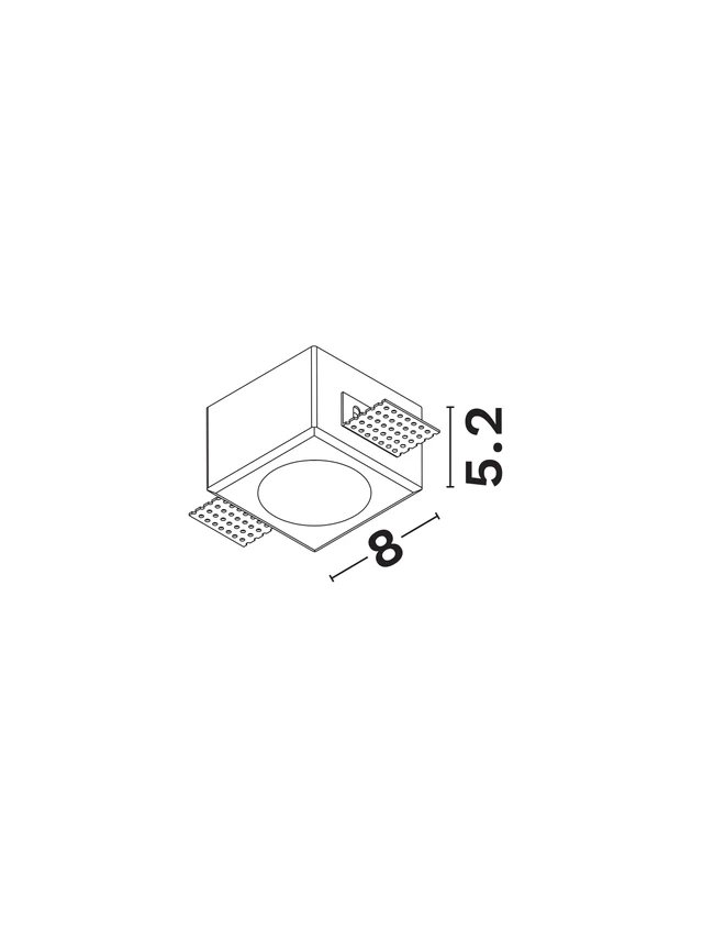 Trimless inbouwspot wit vierkant ronde gat 41819