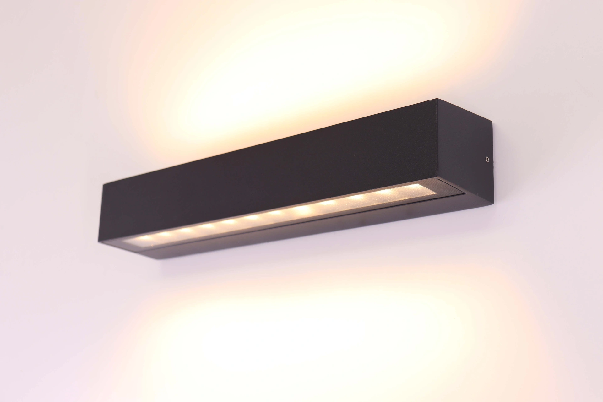 Wandlamp strak dip-switch - Zwart - 38cm IP65   46675