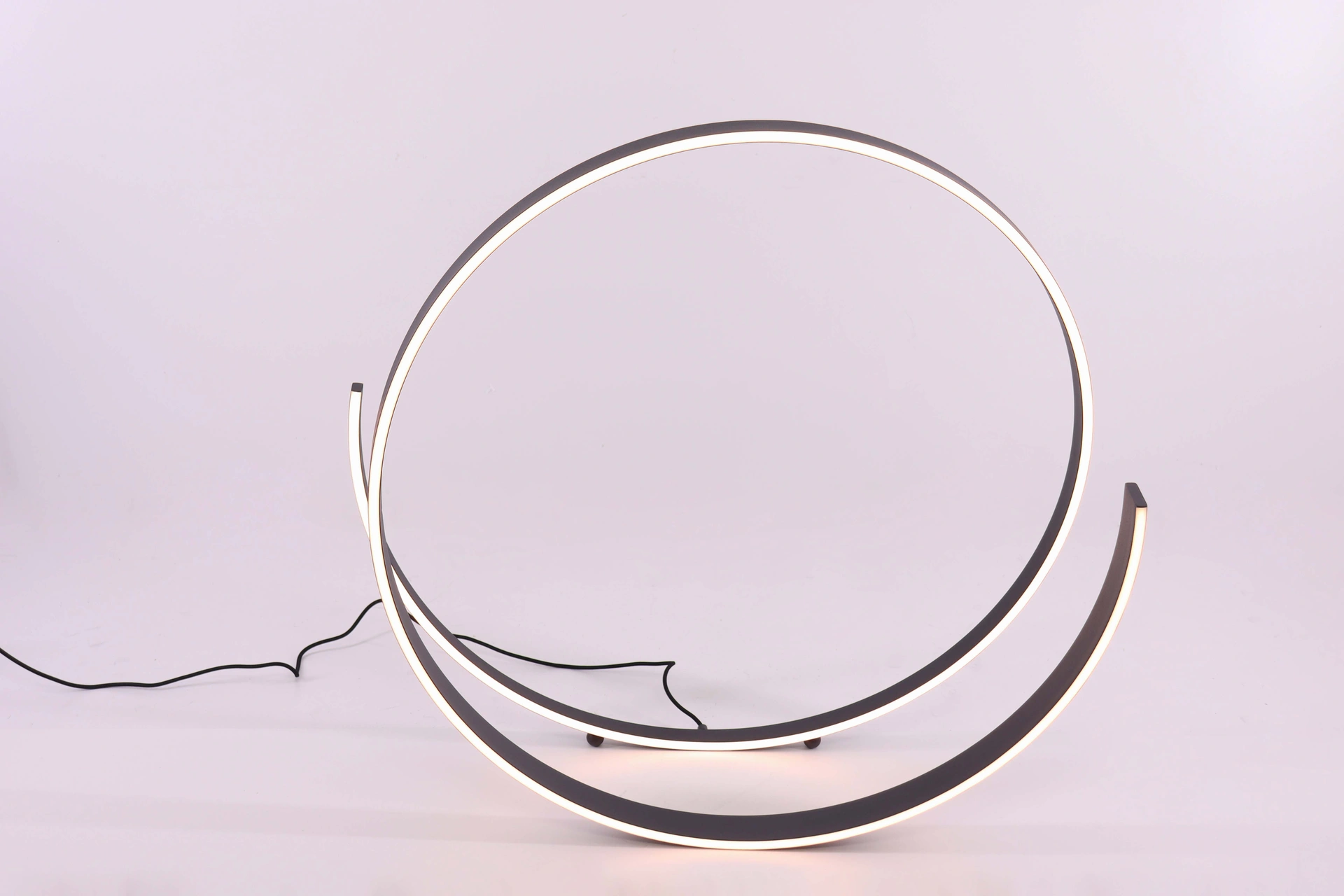 Design LED vloerlamp met ronde vormen – zwart 46477