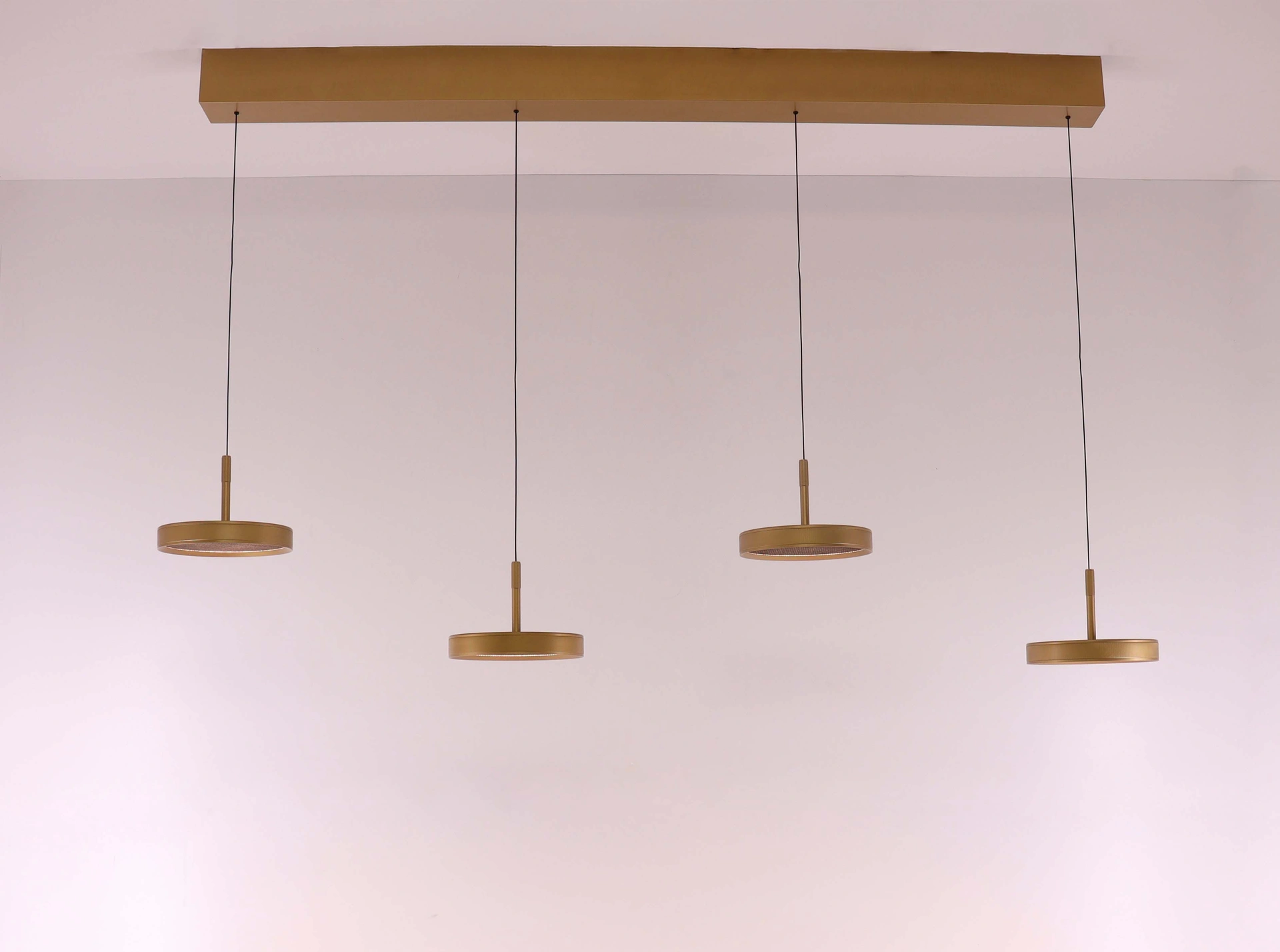 Hanglamp warm goud - 4 lichts 150cm - easy lift 53010