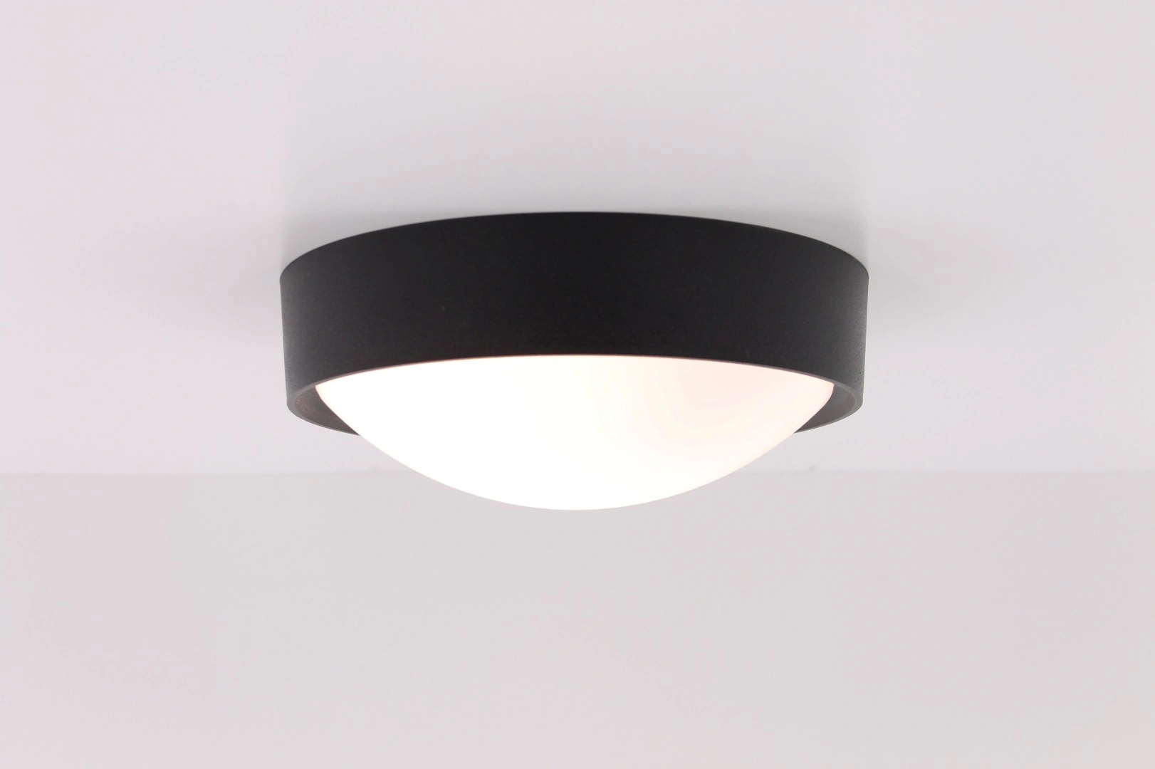 Plafondlamp rond zwart 25,5cm 40611