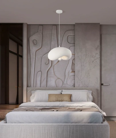 Organische hanglamp Stone White 40 cm SW10526