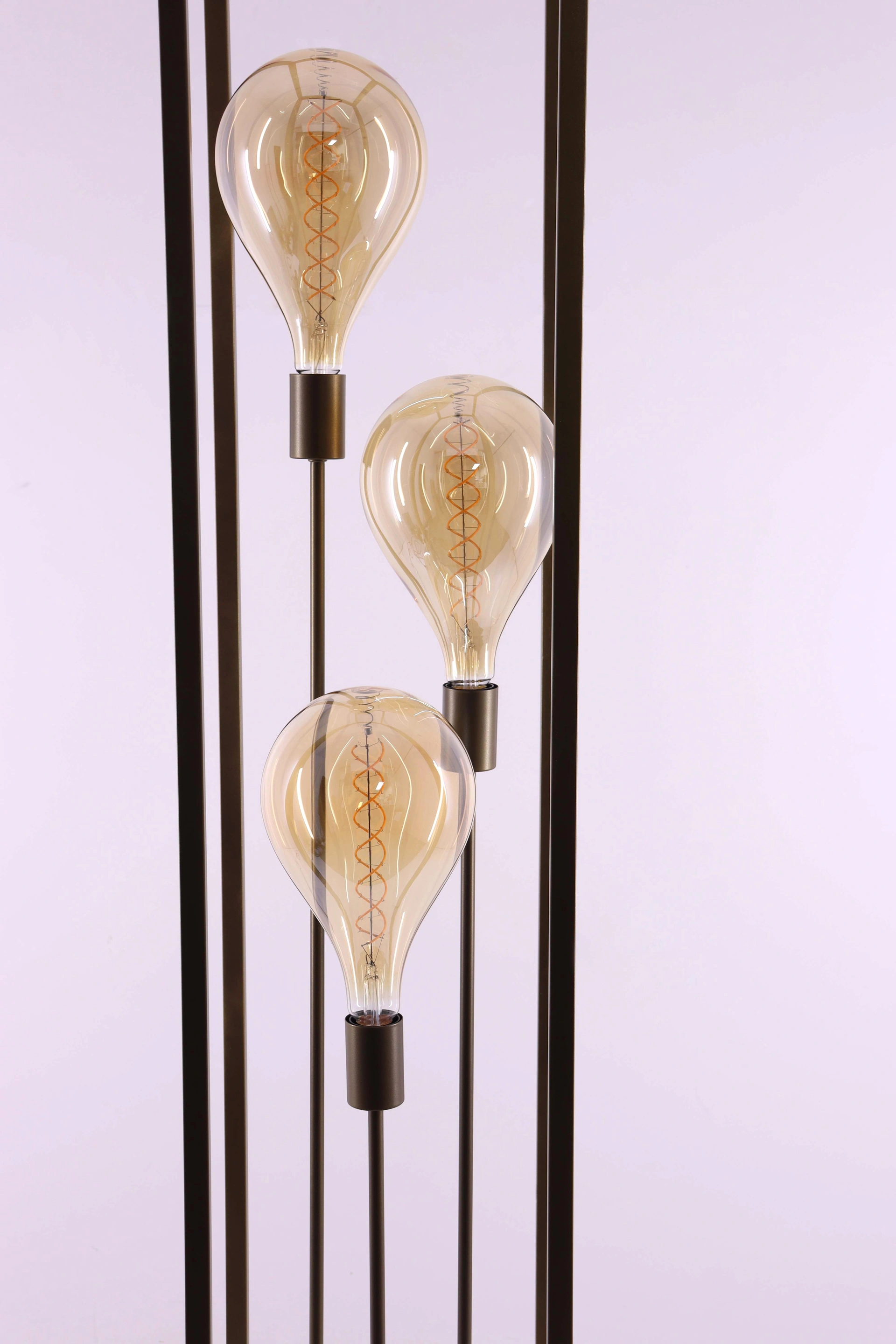 Vloerlamp kooi - brons 3 lichts - Hoogte 160cm 46583