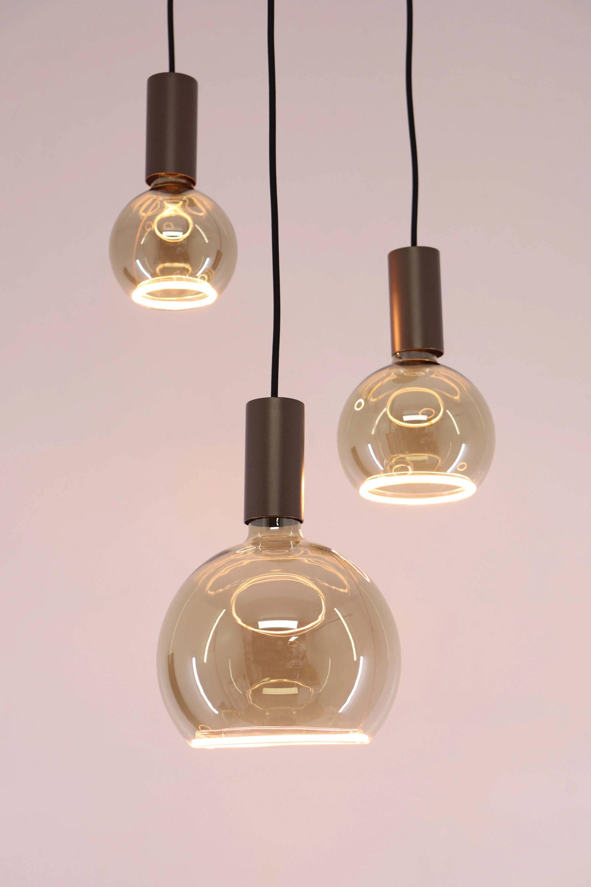 Hanglamp rond cacao - Segula lichtbronnen - 3lichts 50274