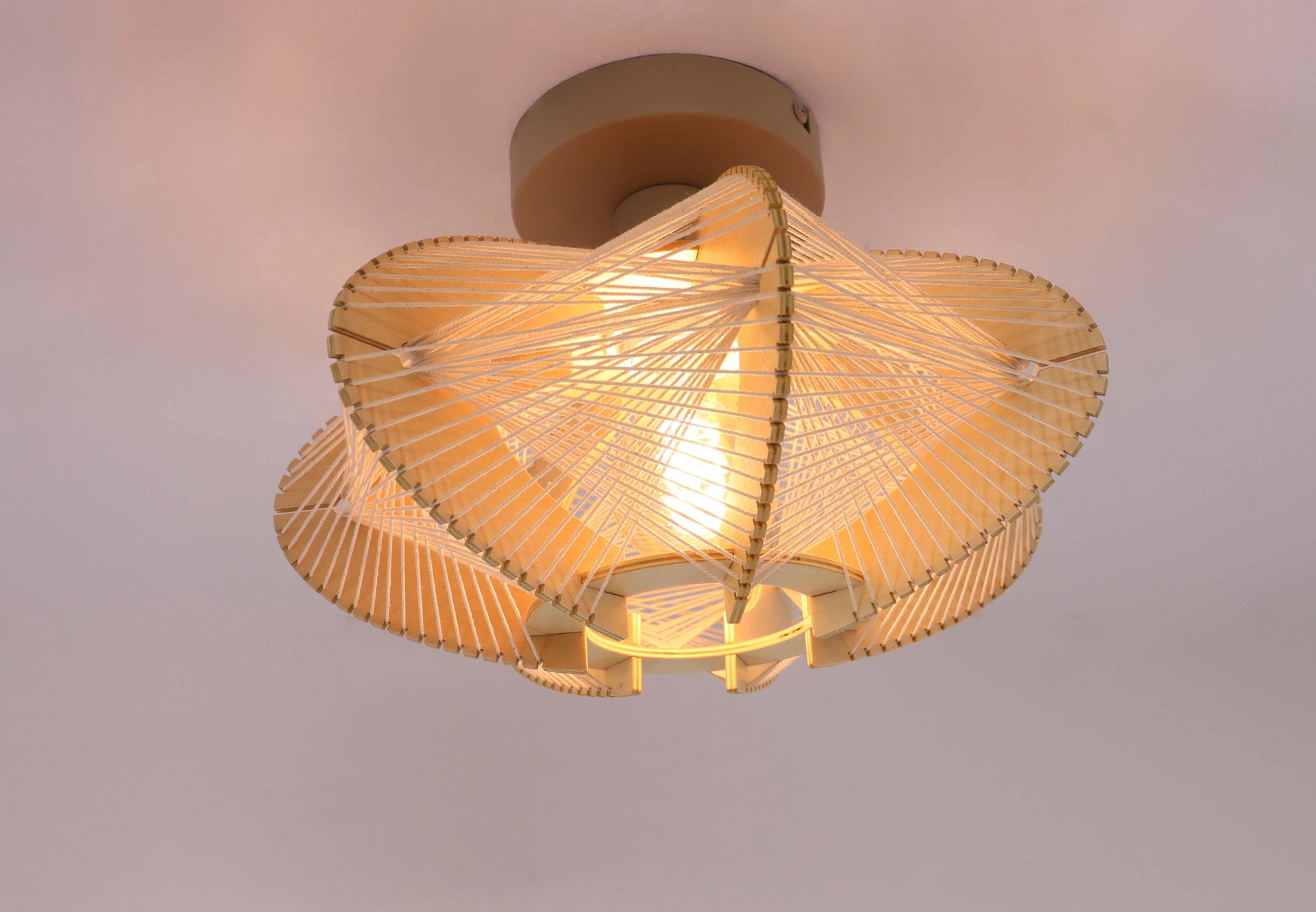 Japandi Plafondlamp van Natuurhout 46762