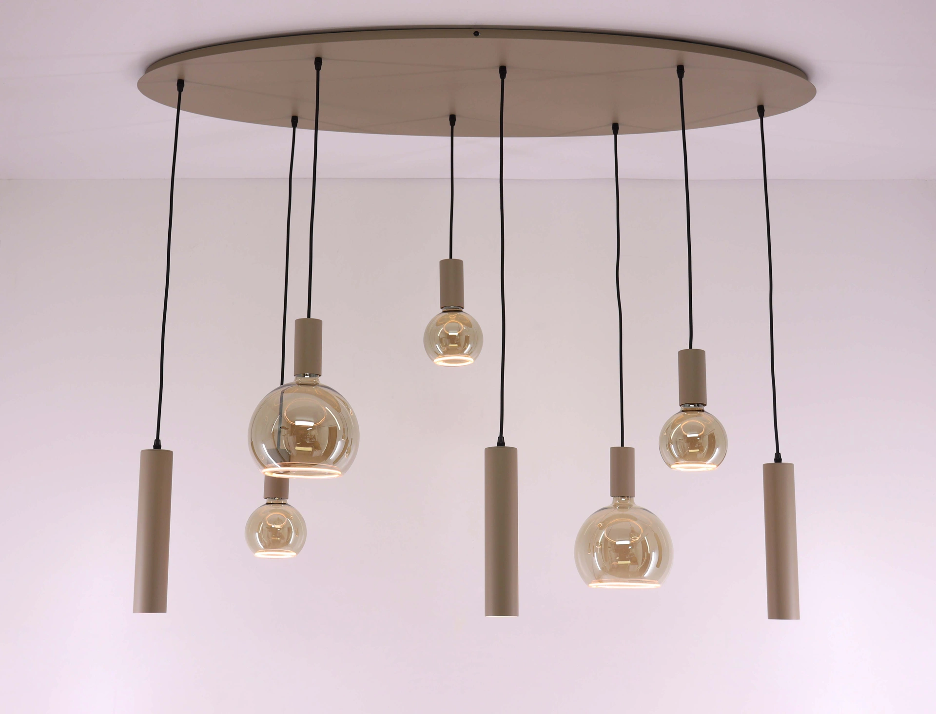 Hanglamp ovaal zand - segula lichtbronnen - 8lichts 140cm 50273