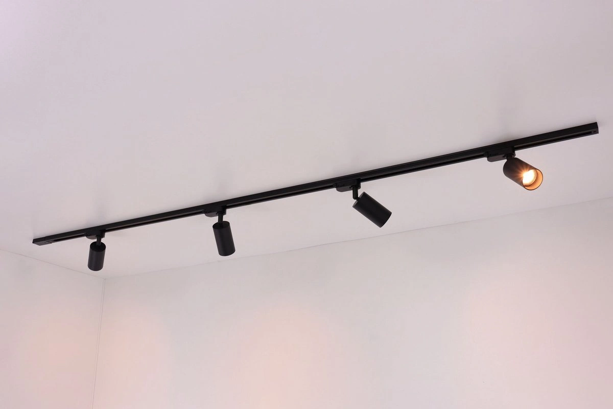 Railverlichting railsysteem Luxe - 4xGu10 - mat zwart - 2 meter 4 spots SW14493B