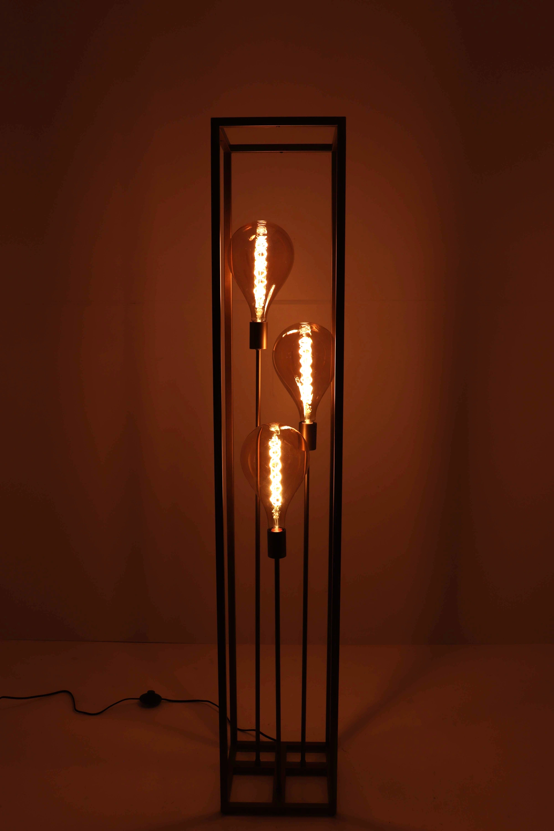 Vloerlamp kooi - brons 3 lichts - Hoogte 160cm 46583
