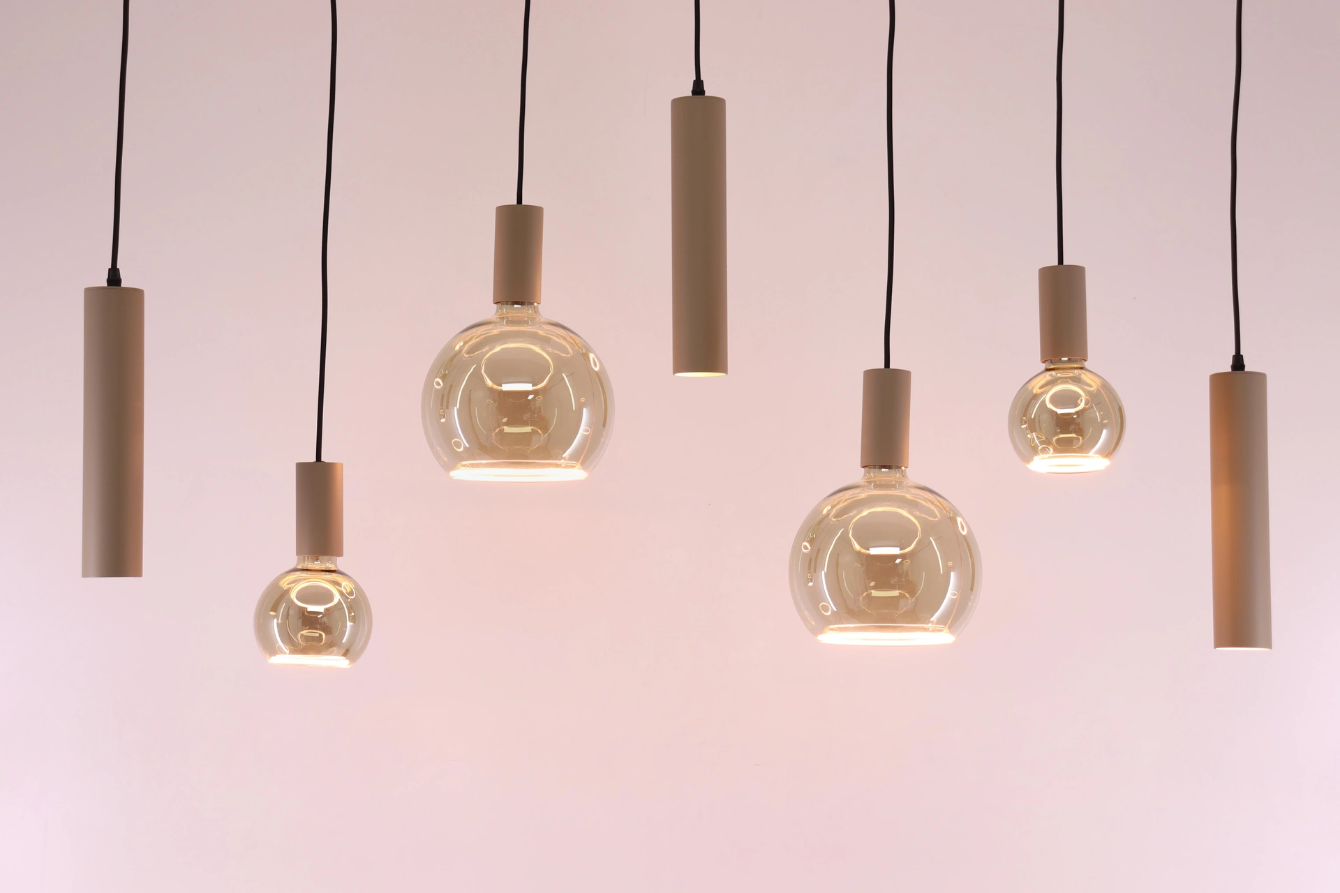 Hanglamp zand 7-lichts - Segula floating LED met kokers - Lengte 130cm  50268