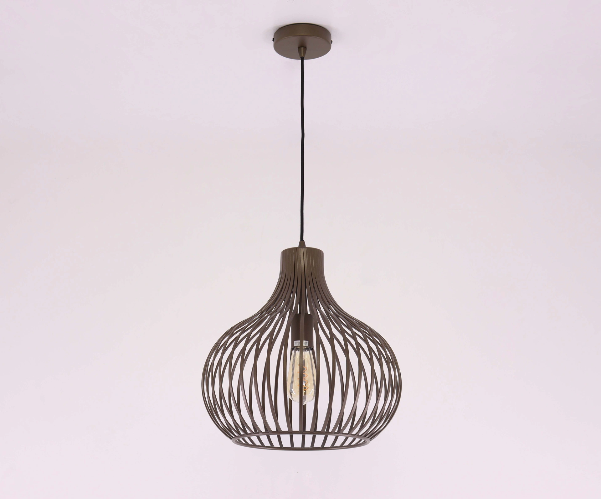 Hanglamp 1-lichts met open metalen design – brons/bruin Ø38 cm 46465
