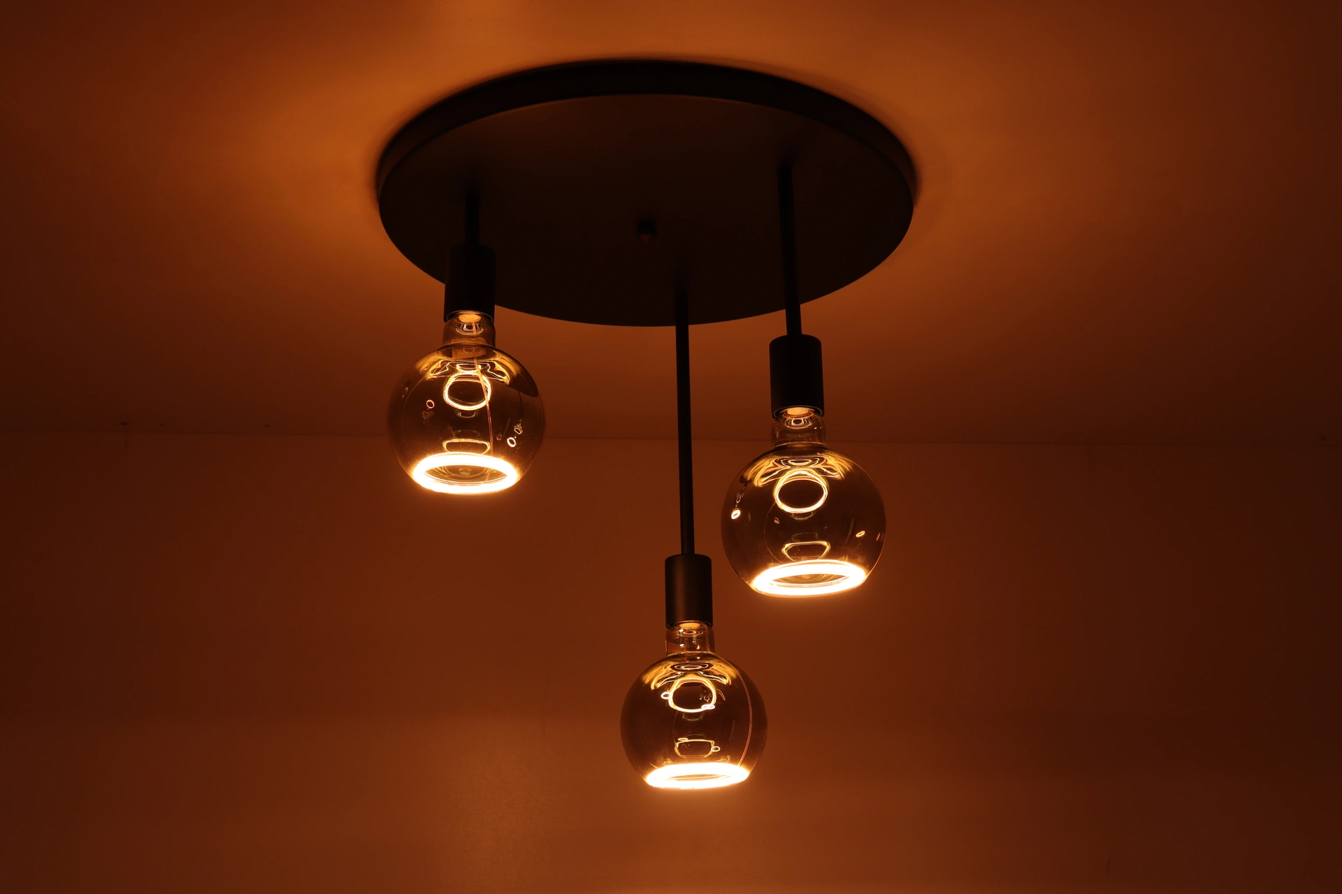 Plafondlamp 3 lichts - Exclusief segula lichtbronnen -  Zwart 61148