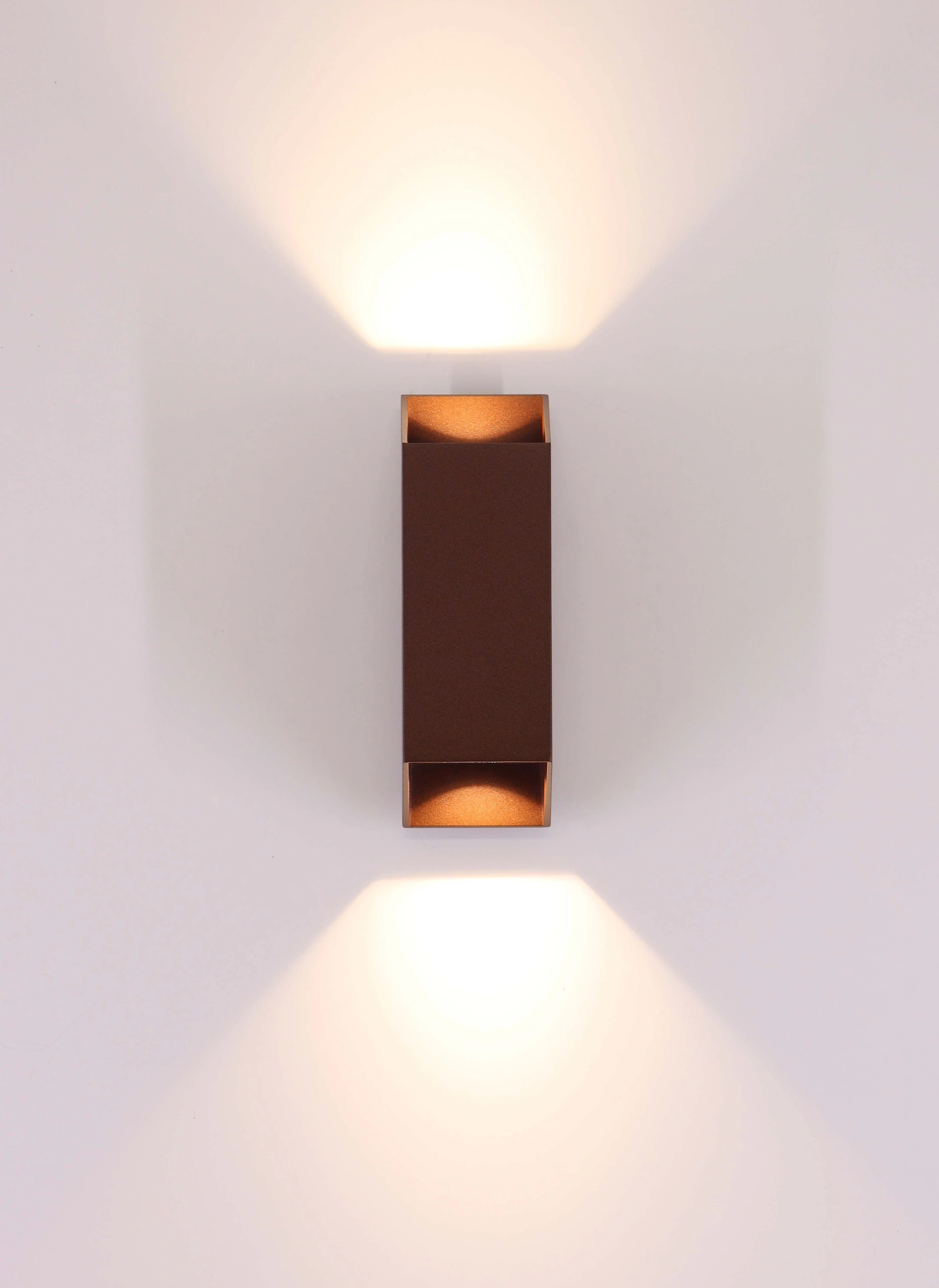 Buitenlamp vierkant roestbruin up/down IP54 46317