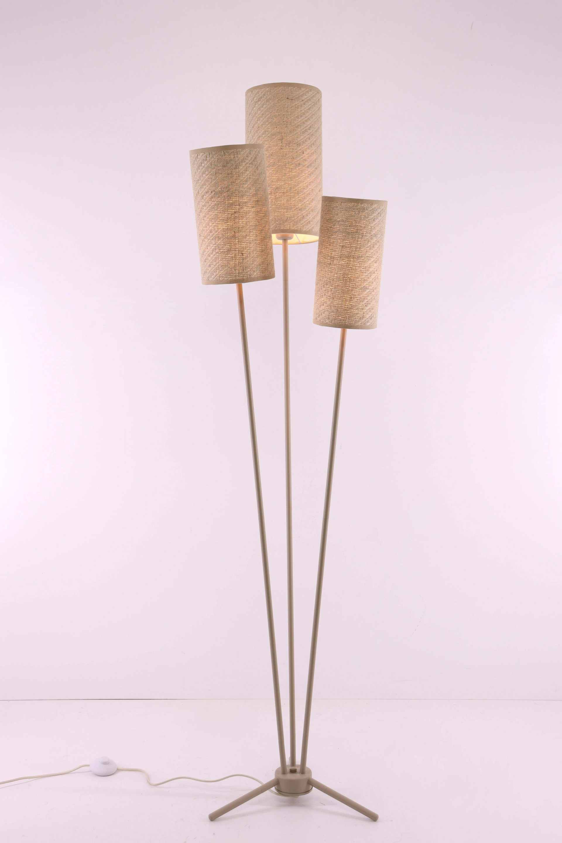 Vloerlamp zandkleur - 3lichts - Stoffen kappen - Hoogte 170cm  46620