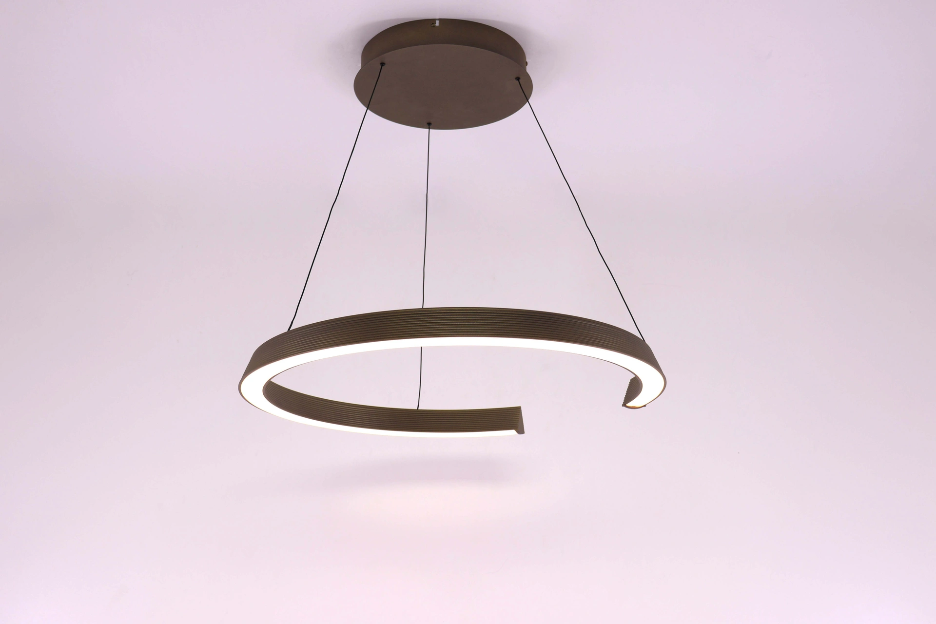 Hanglamp rond dimtowarm - brons/goud easy lift - diameter 65cm 46461