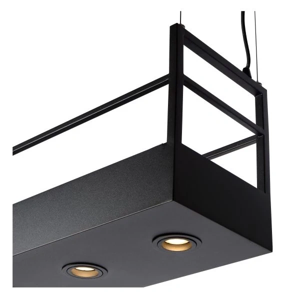 Hanglamp boven kookeiland of keuken met opbergrek - zwart 44496