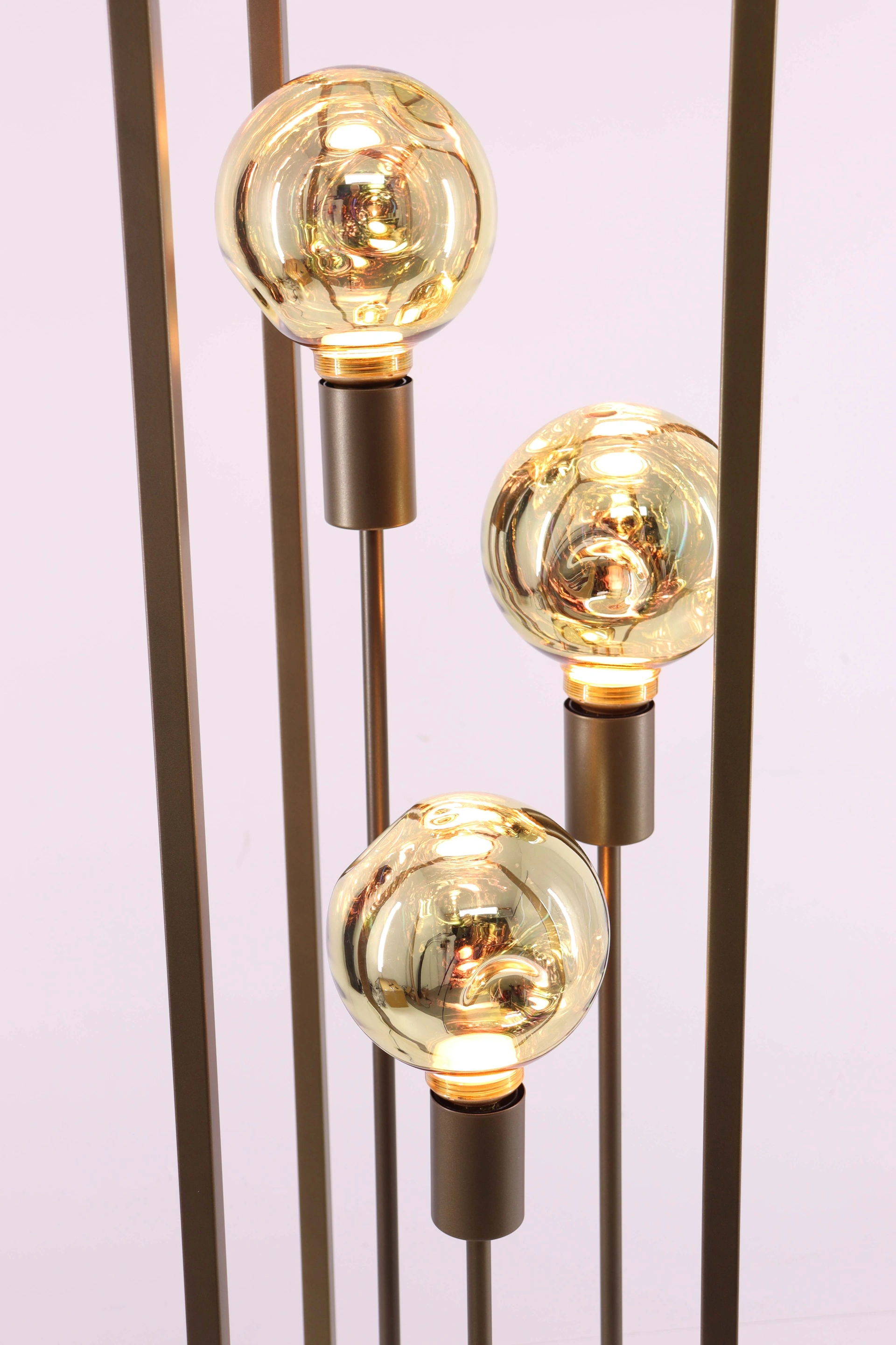 Vloerlamp kooi - Brons 3 lichts - Hoogte 120cm 46210