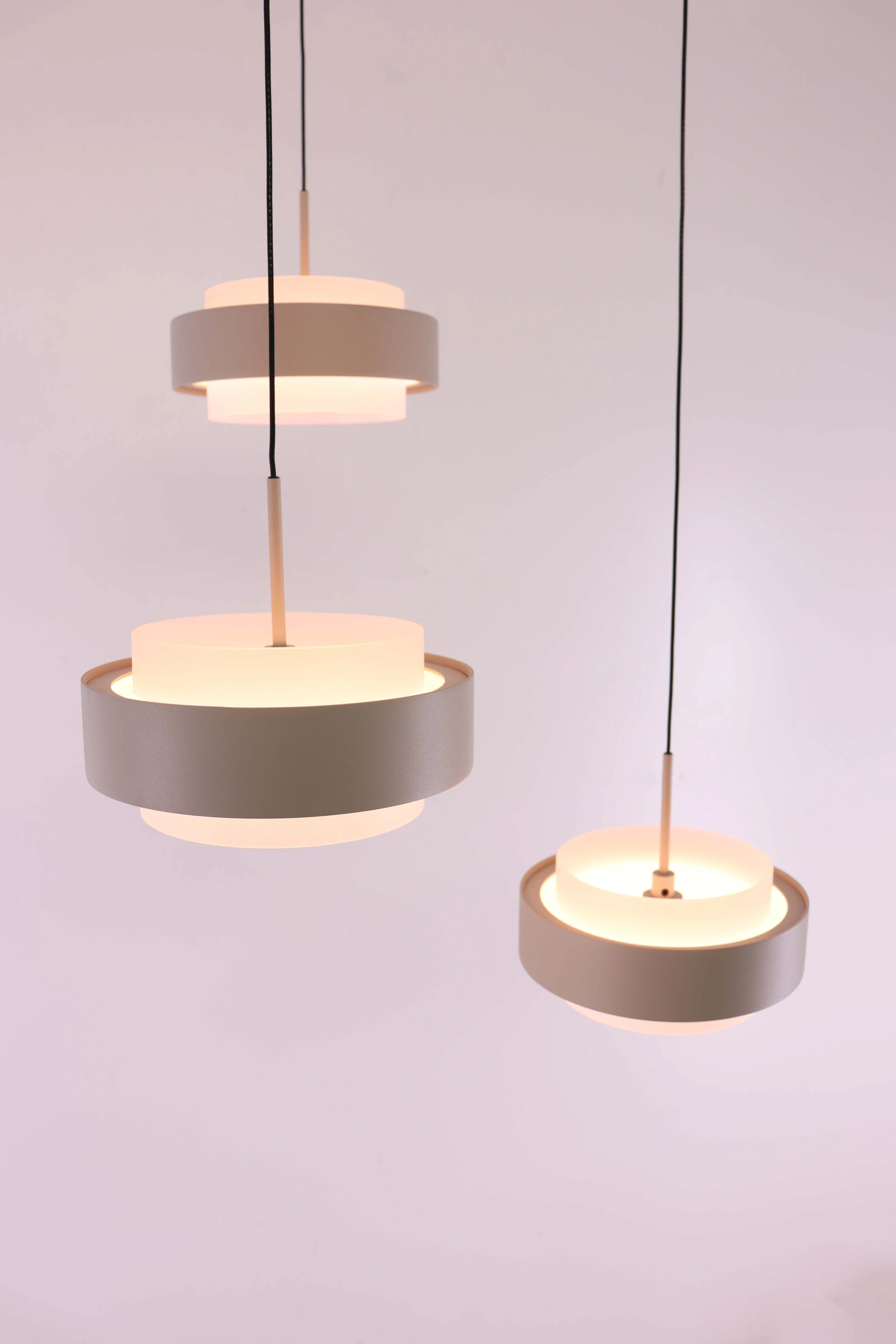 hanglamp rond 3lichts creme - Diameter 33cm - Comfortlift functie  46452