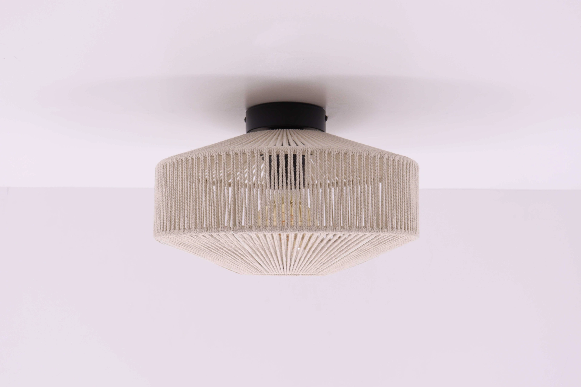 Plafondlamp naturel touw - zand/beige  - diameter 31cm  50223