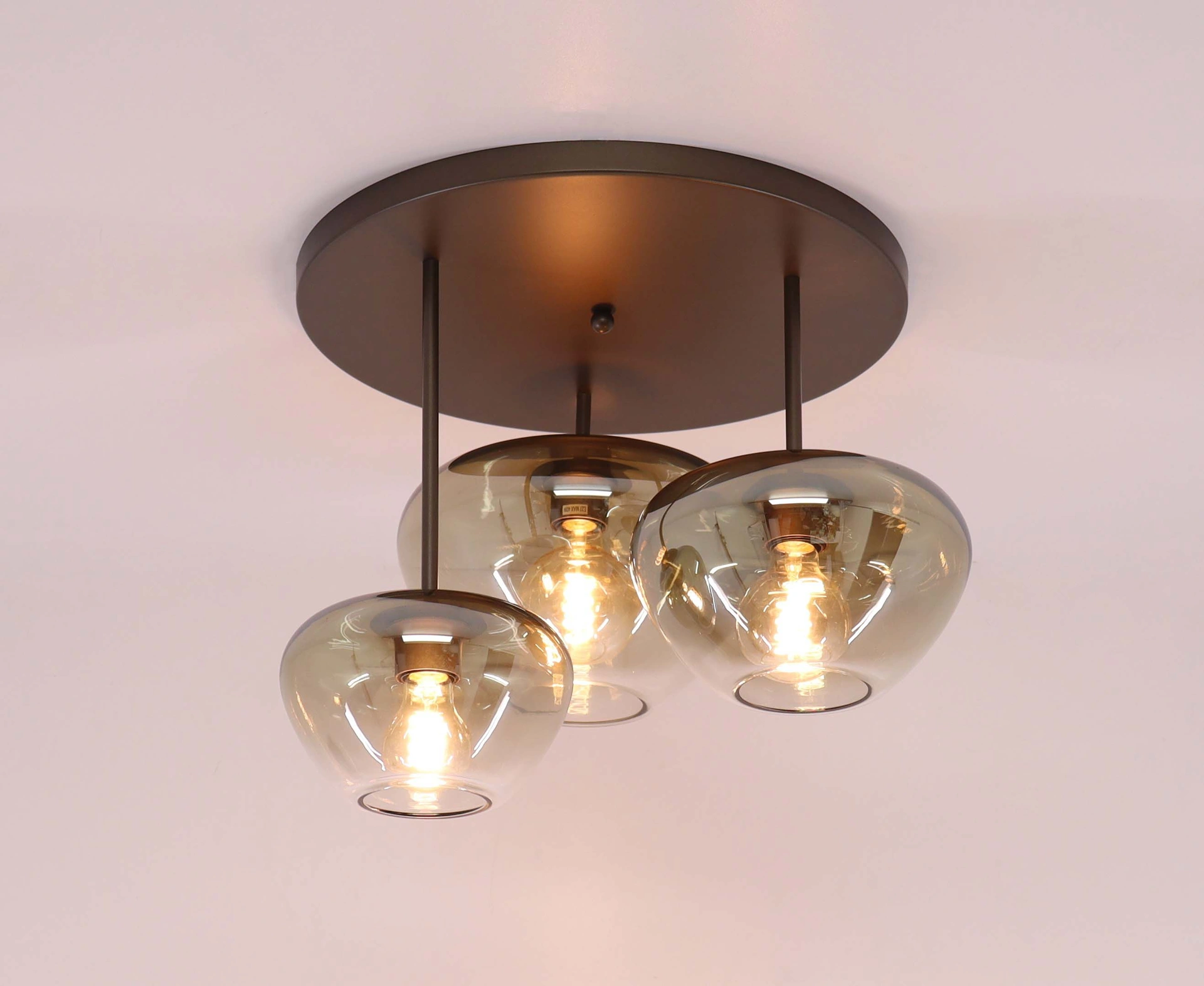 Plafondlamp rond cacao - 3lichts diameter 45cm 50285