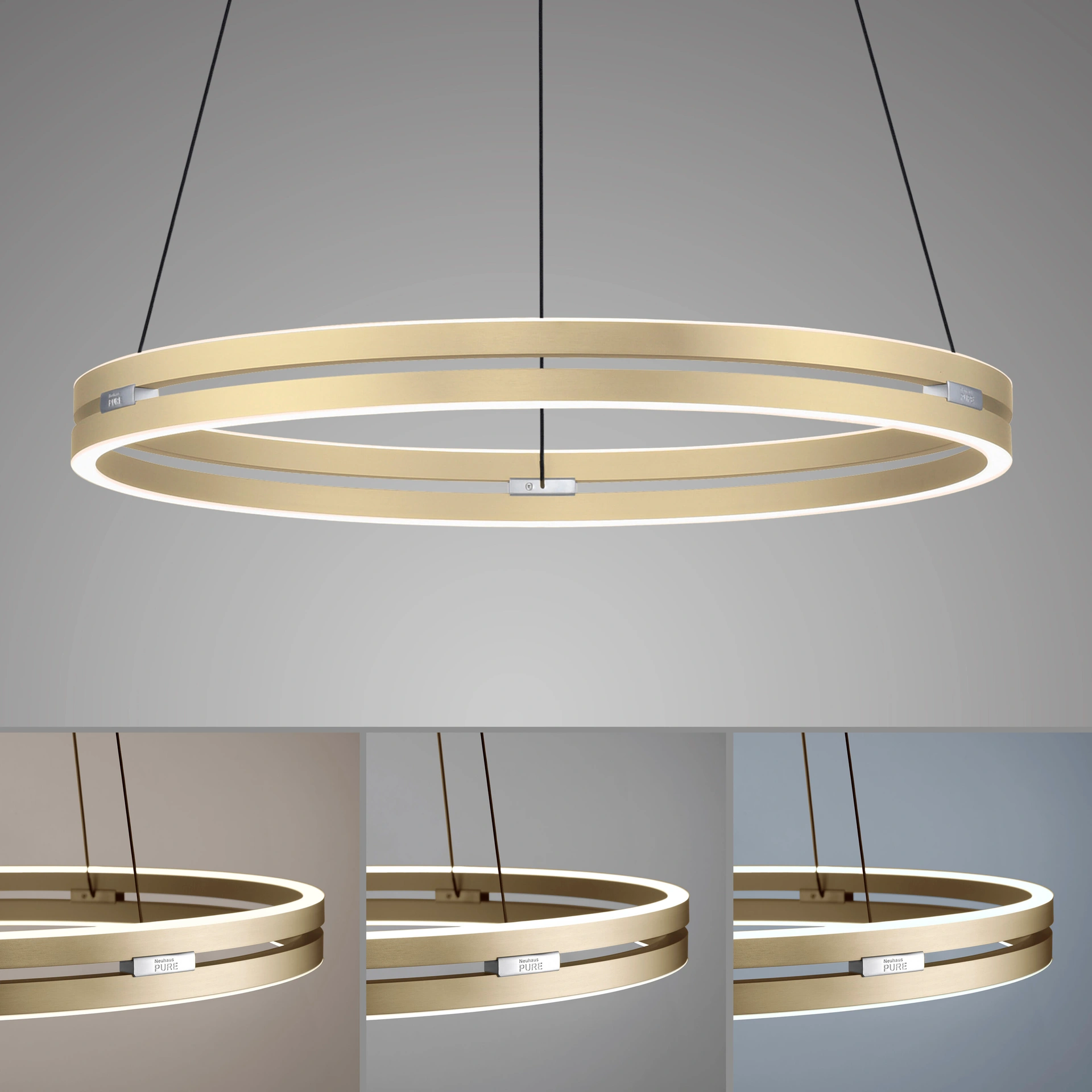 Hanglamp E-Loop easy Lift Messing Pure Ø 70 cm 45475