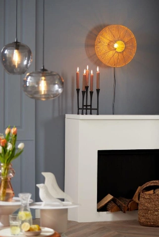 Touwlamp wandlamp naturel 43cm diameter 44932  WL