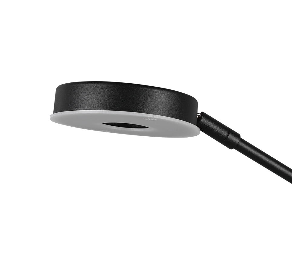 Vloerlamp met leesarm zwart 42849